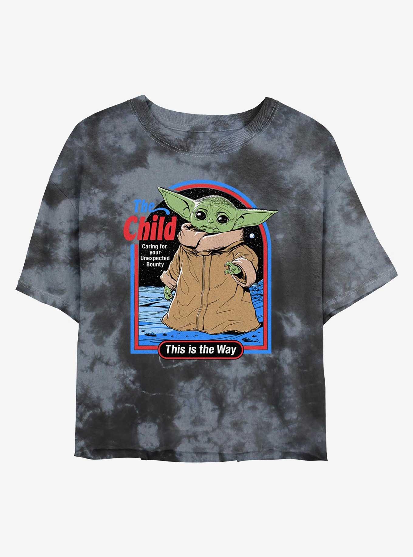 Star Wars The Mandalorian Grogu Unexpected Bounty Tie-Dye Girls Crop T-Shirt, BLKCHAR, hi-res