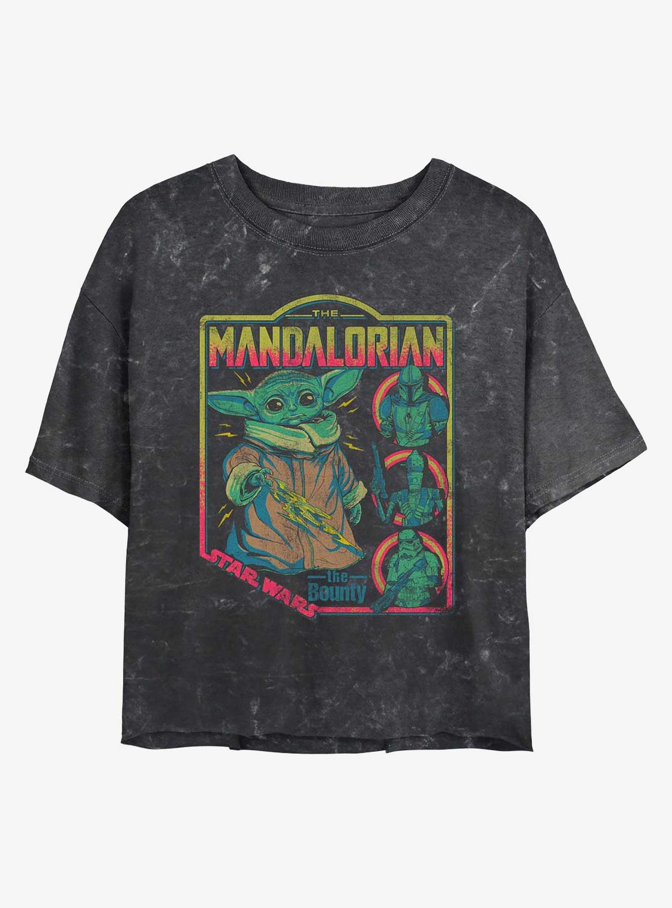 Star Wars The Mandalorian The Child Poster Mineral Wash Girls Crop T-Shirt, BLACK, hi-res