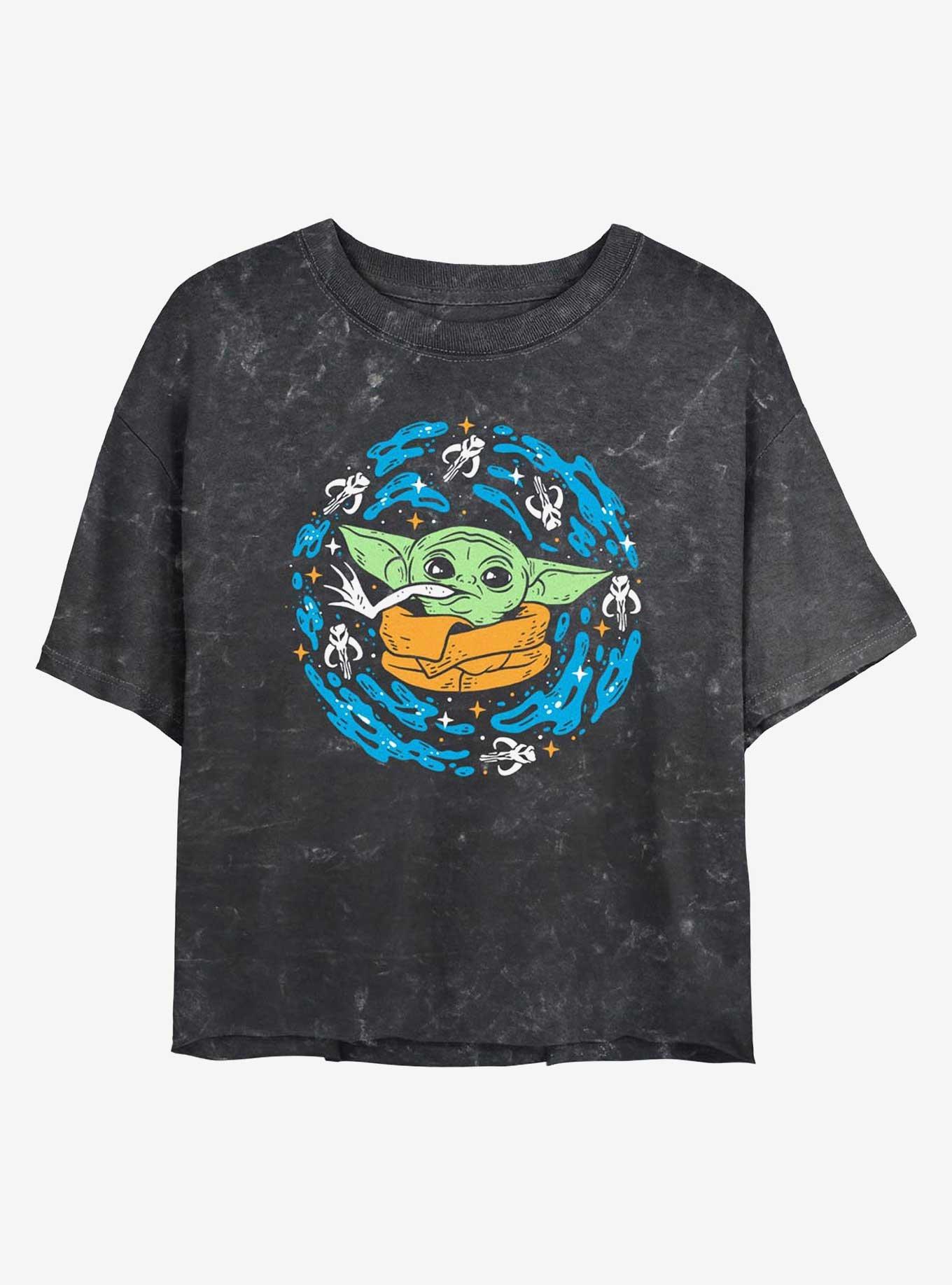 Star Wars The Mandalorian Frogs On My Mind Mineral Wash Girls Crop T-Shirt, , hi-res