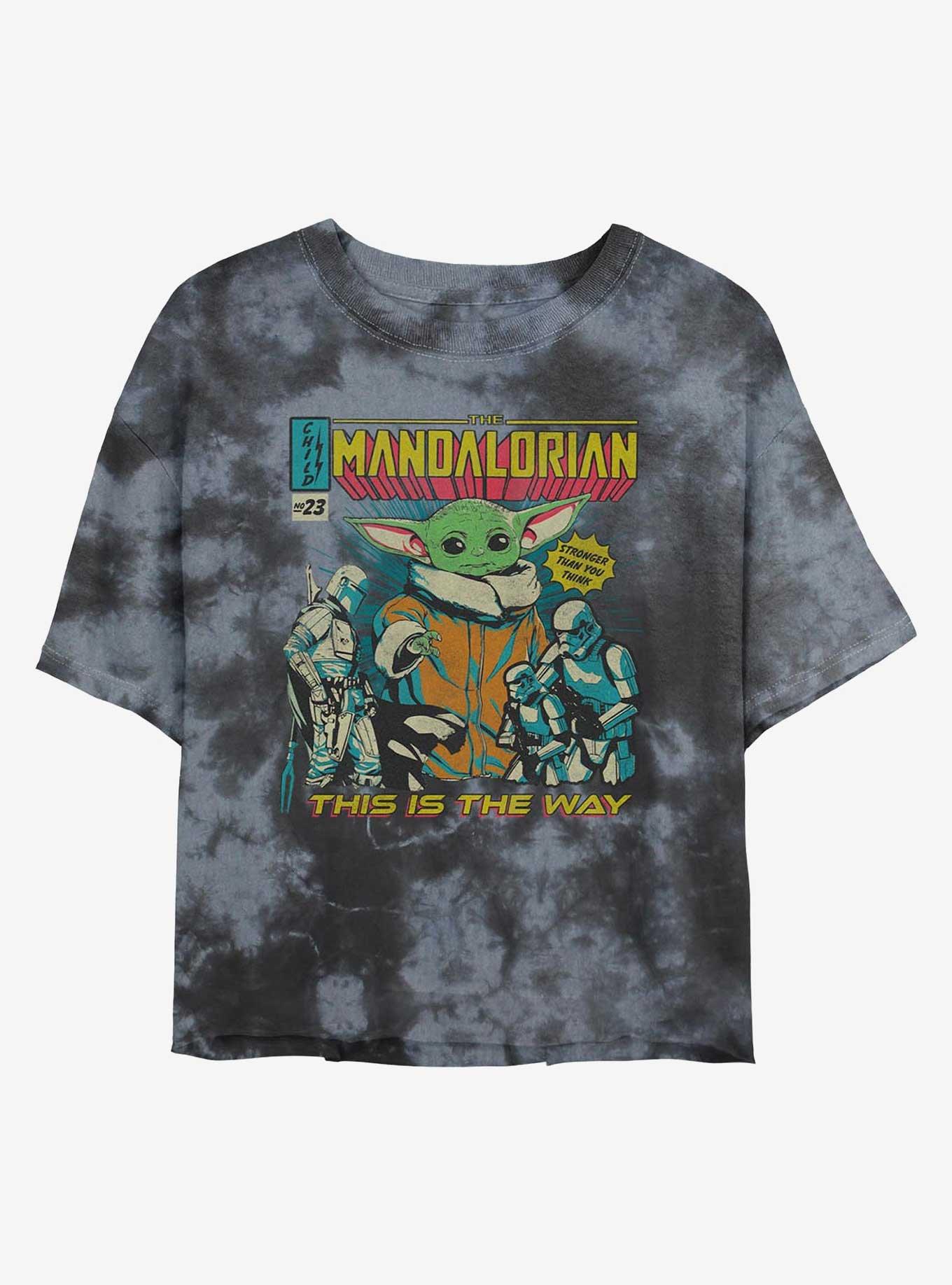 Star Wars The Mandalorian Child Poster Tie-Dye Girls Crop T-Shirt, BLKCHAR, hi-res