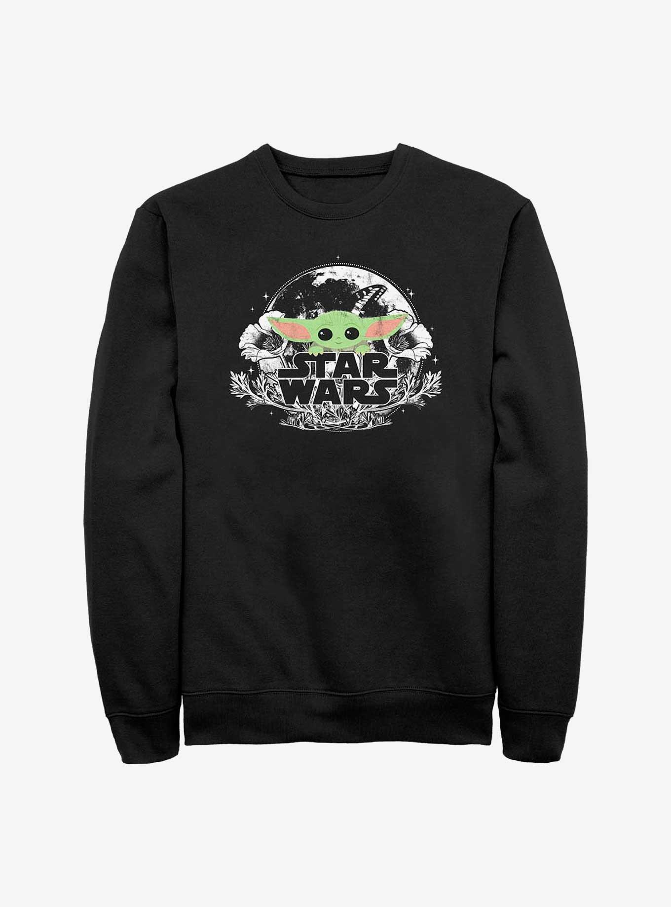 Star Wars The Mandalorian The Child Floral Sweatshirt, BLACK, hi-res