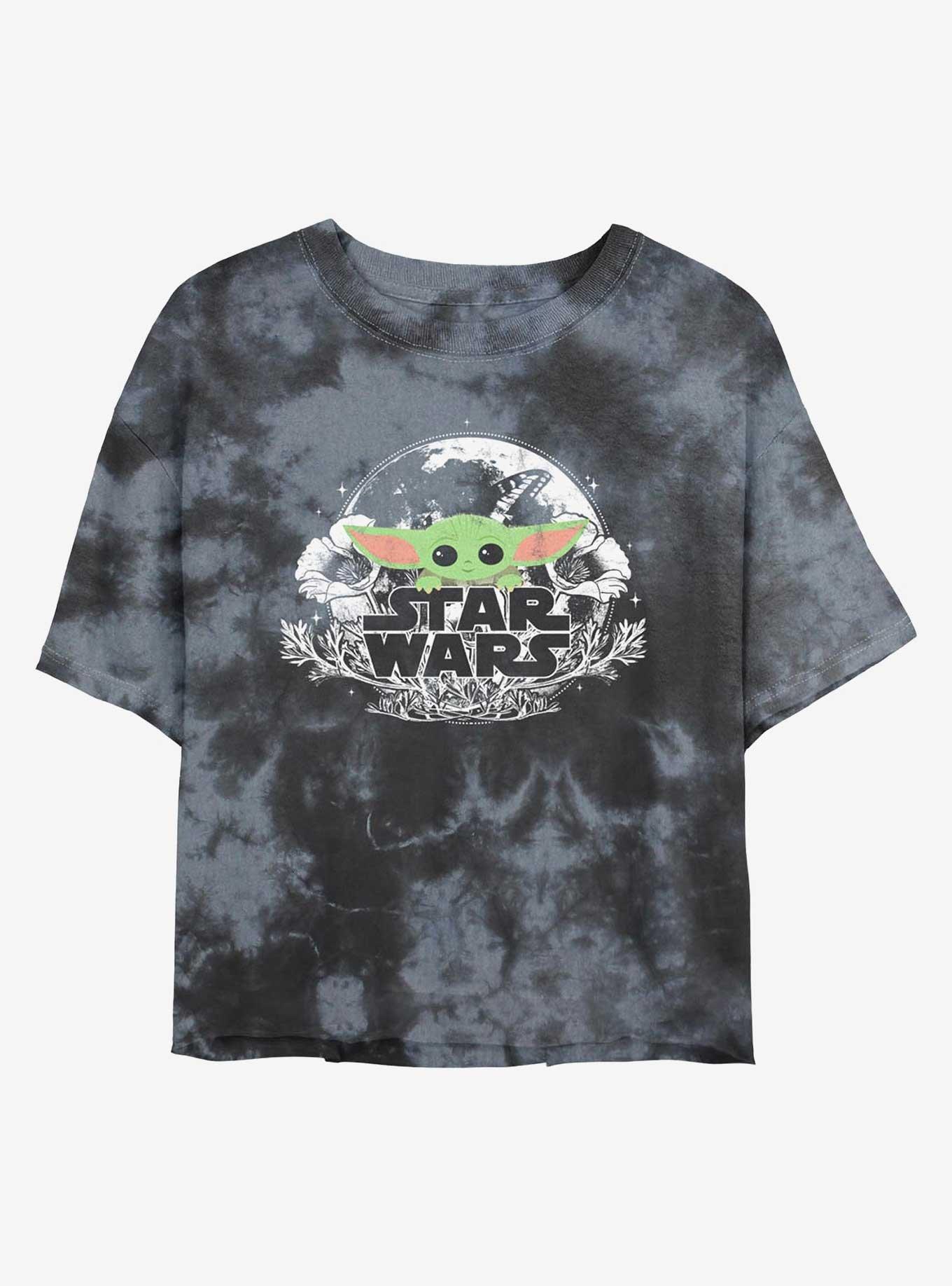 Star Wars The Mandalorian The Child Floral Tie-Dye Girls Crop T-Shirt, , hi-res