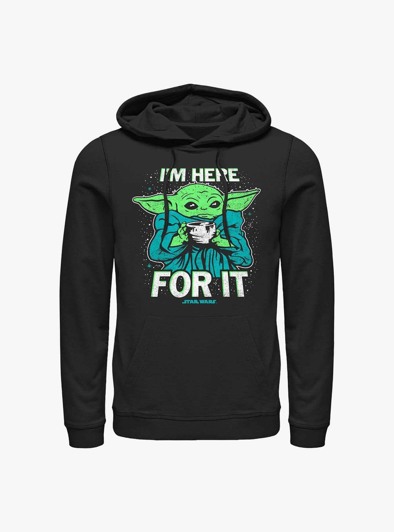 Star Wars The Mandalorian Grogu Tea I'm Here For It Hoodie, , hi-res