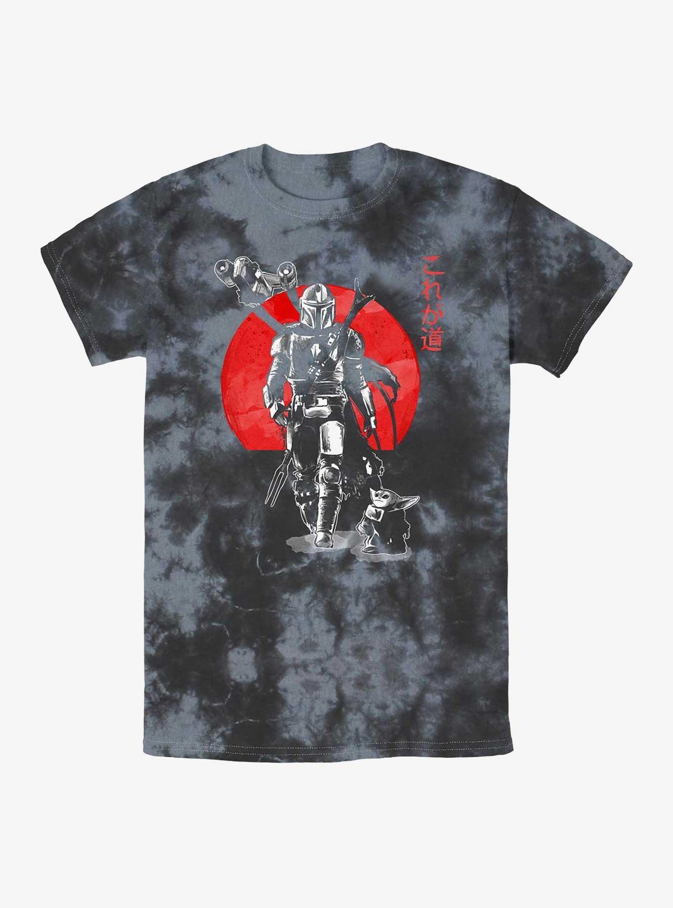 Star Wars The Mandalorian Sumi Ink Red Sun Tie-Dye T-Shirt, BLKCHAR, hi-res