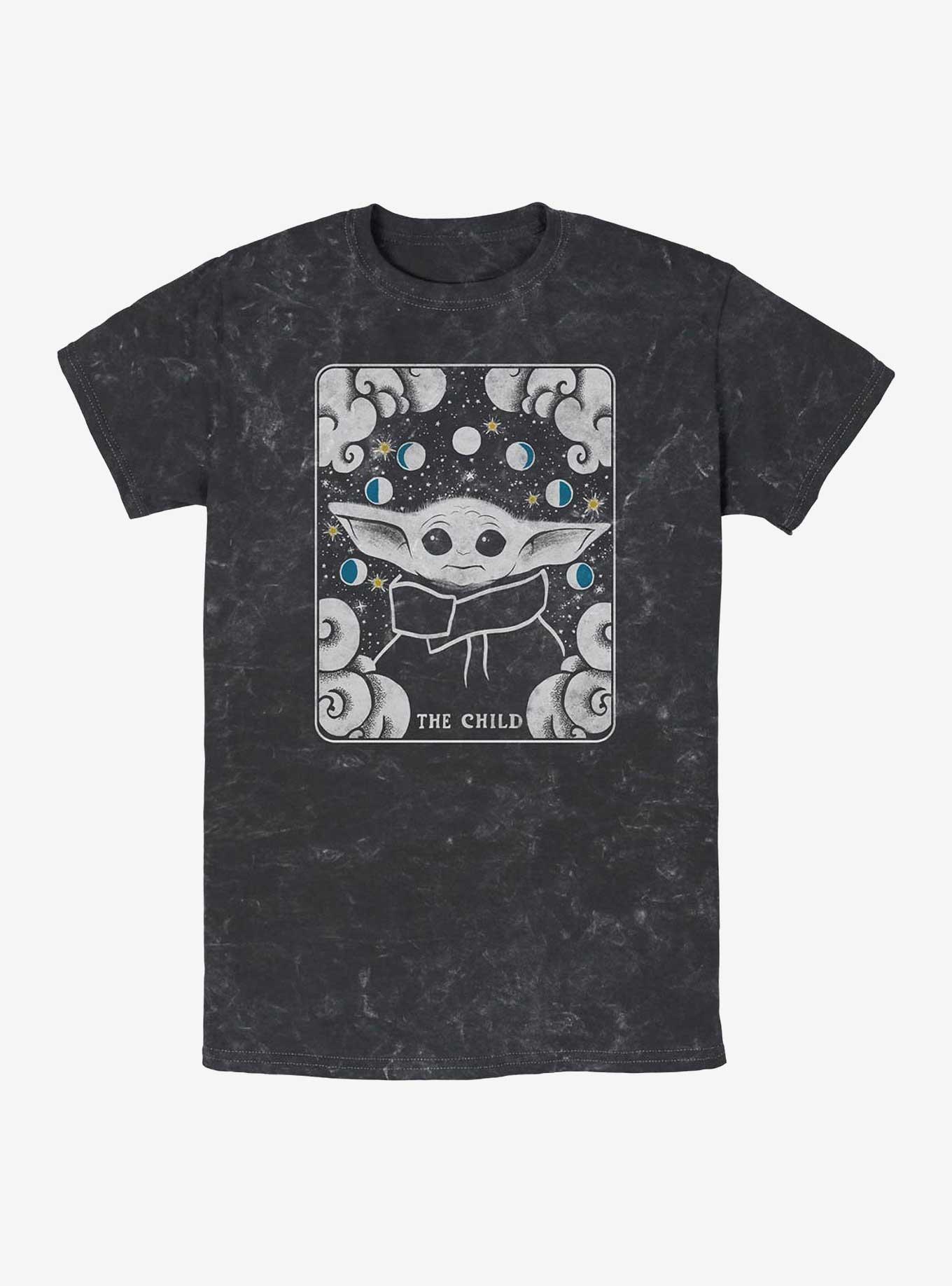 Star Wars The Mandalorian Tarot Child Mineral Wash T-Shirt, BLACK, hi-res