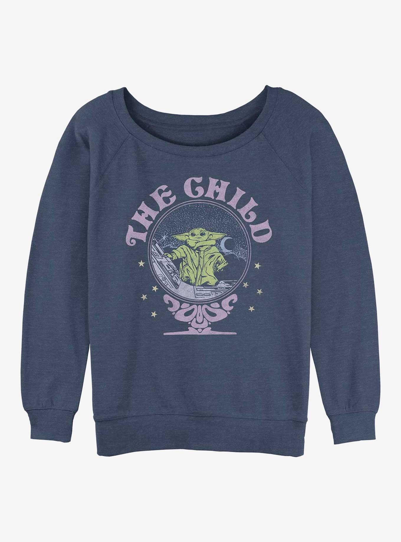 Star Wars The Mandalorian The Child Girls Slouchy Sweatshirt, BLUEHTR, hi-res