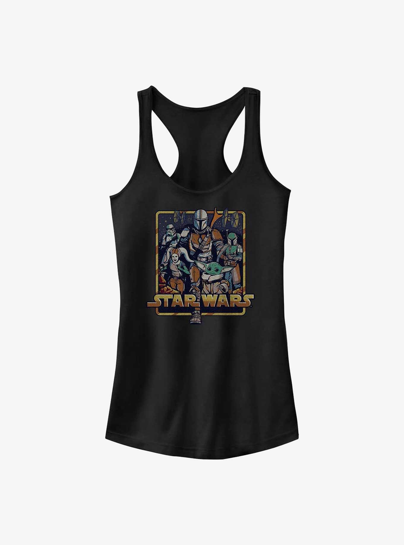 Star Wars The Mandalorian Retro Mandalorian Girls Tank, BLACK, hi-res