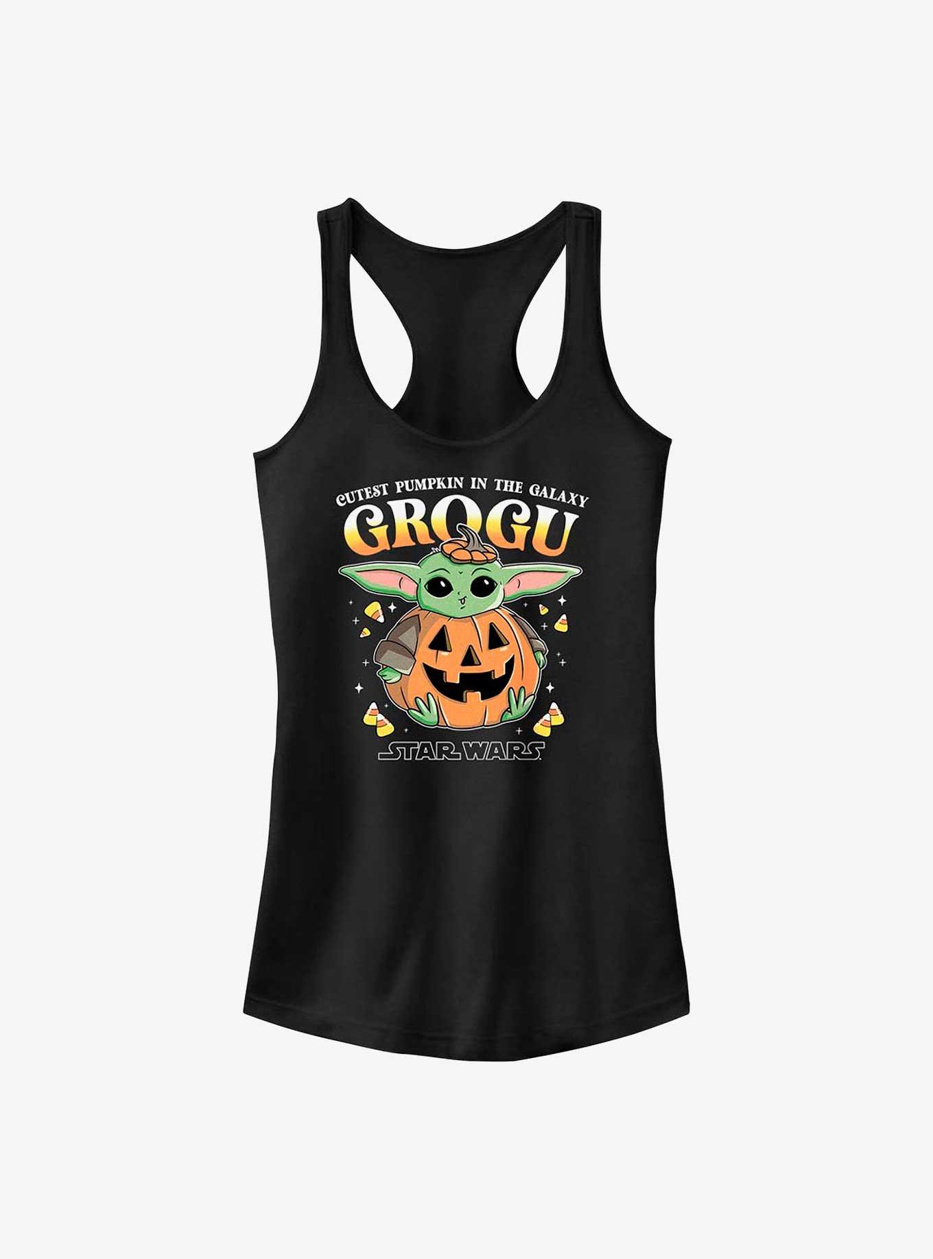 Star Wars The Mandalorian Pumpkin Grogu Girls Tank, BLACK, hi-res