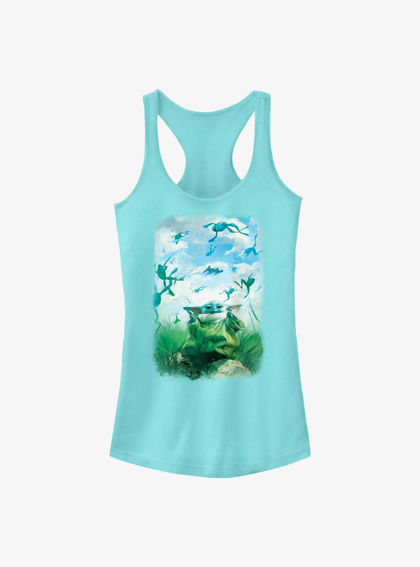 Star Wars The Mandalorian Grogu Watercolor Frogs Poster Girls Tank, , hi-res
