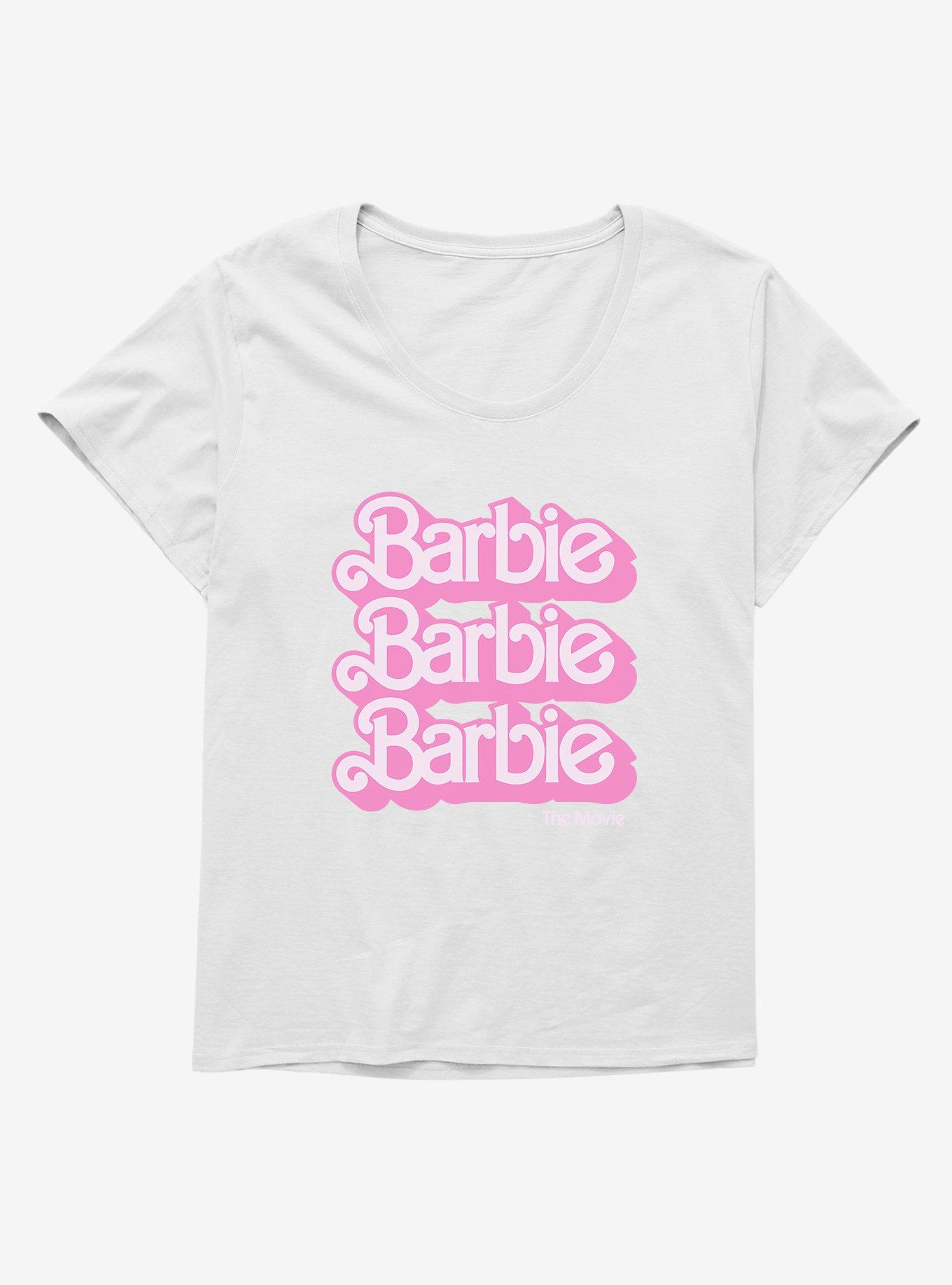 Barbie The Movie Text Stack Girls T-Shirt Plus Size, , hi-res