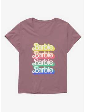 Barbie Pastel Rainbow Logo Girls T-Shirt Plus Size, , hi-res