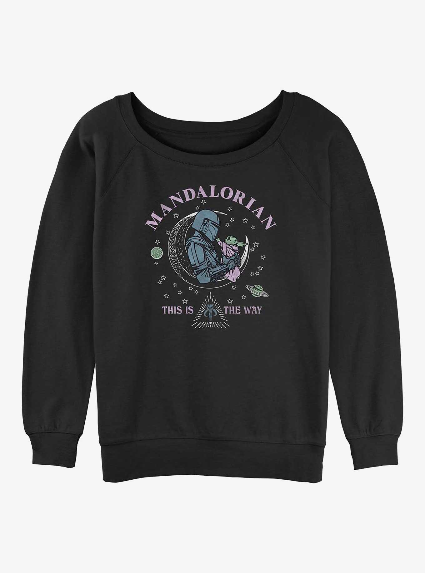 Star Wars The Mandalorian Cosmic Mando Womens Slouchy Sweatshirt, BLACK, hi-res