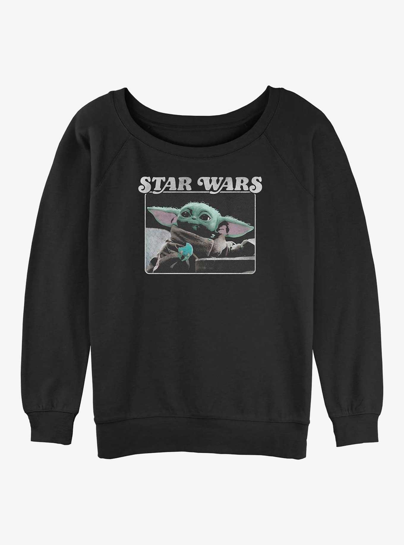 Star Wars The Mandalorian Cookie Child Womens Slouchy Sweatshirt, BLACK, hi-res