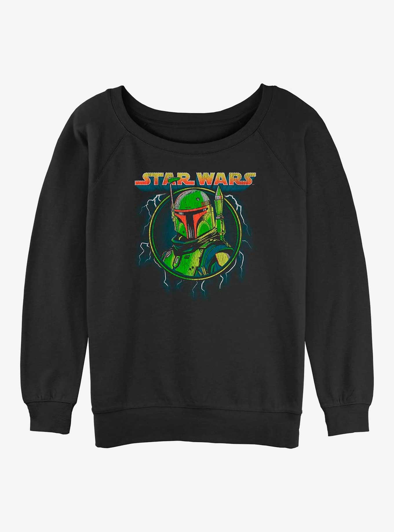 Star Wars The Mandalorian Boba Tea Womens Slouchy Sweatshirt, BLACK, hi-res