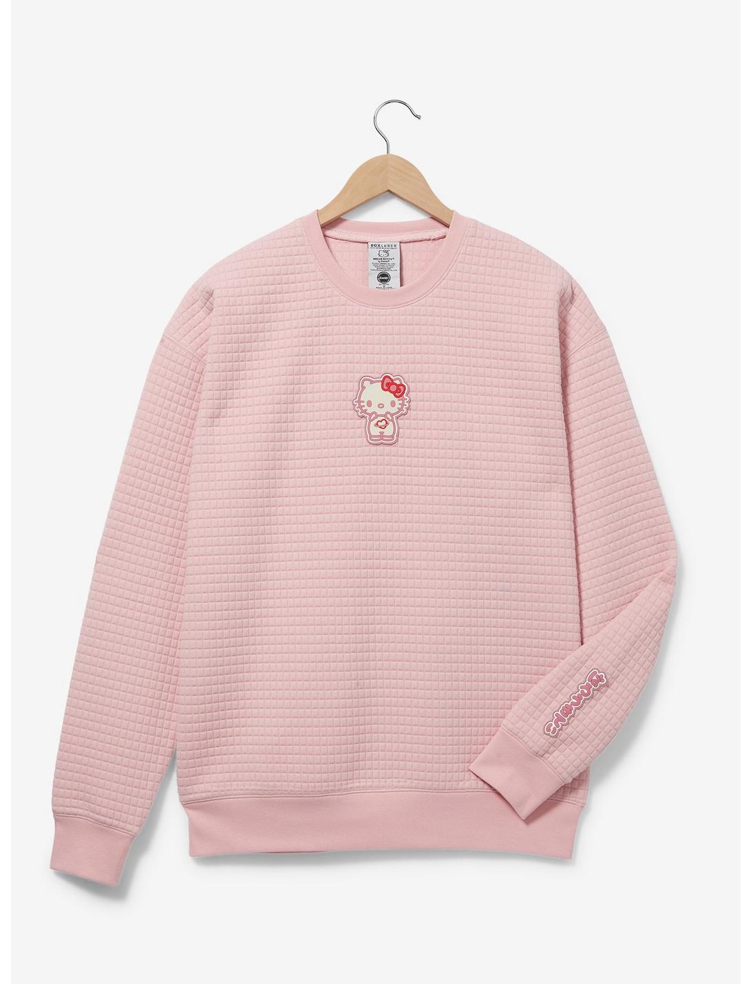 Sanrio Hello Kitty Quilted Crewneck - BoxLunch Exclusive, LIGHT PINK, hi-res
