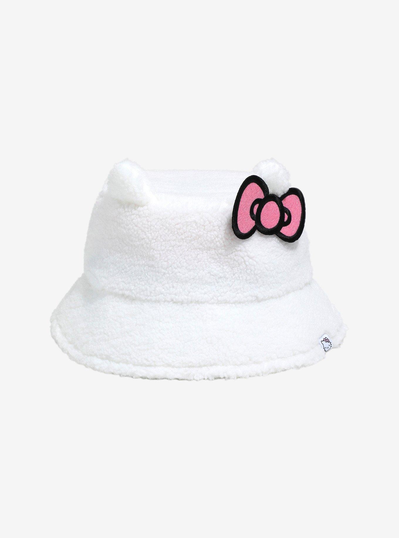 Hello Kitty Ears Bow Sherpa Bucket Hat Hot Topic