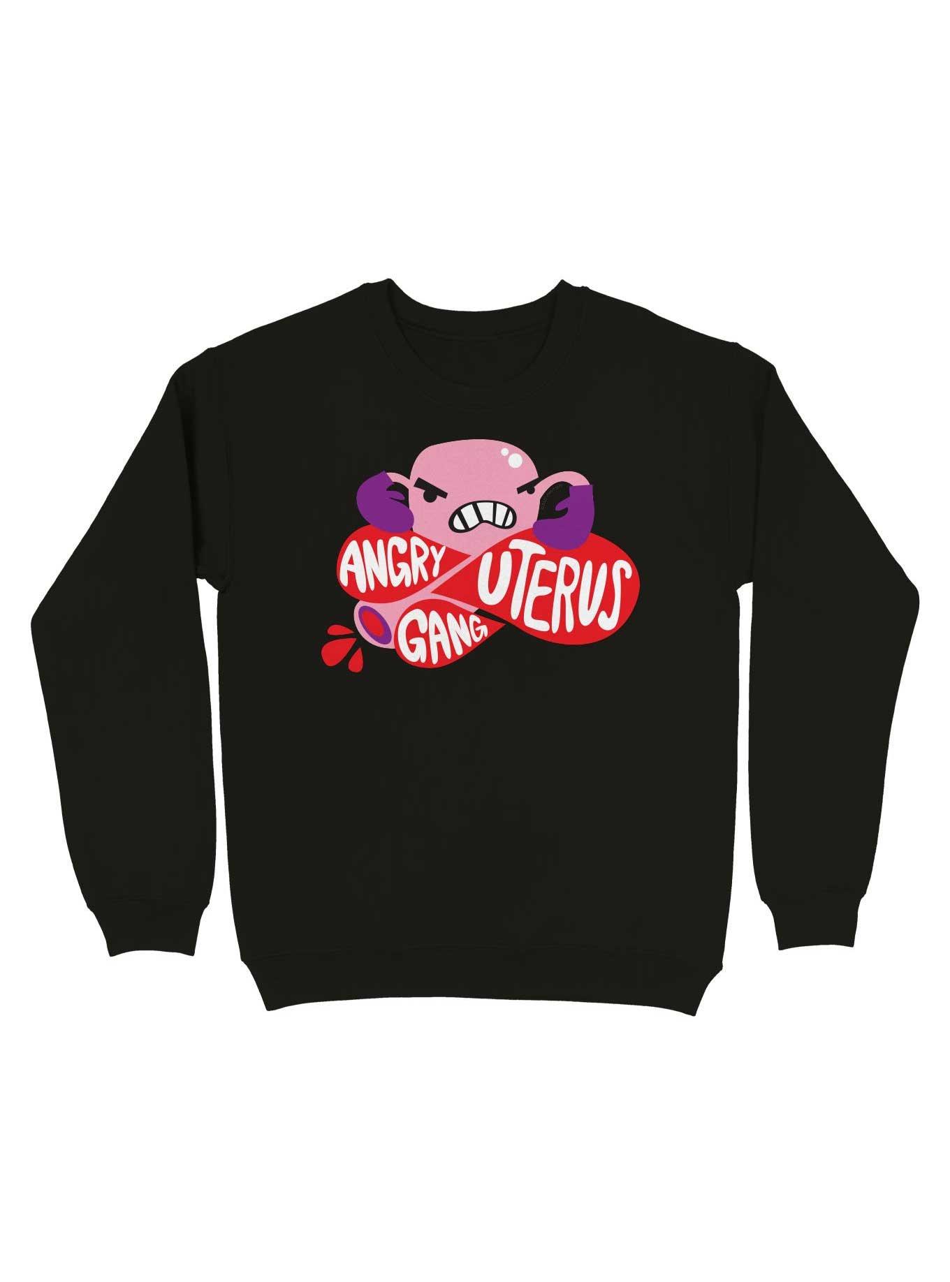 Angry Uterus Gang Sweatshirt, BLACK, hi-res