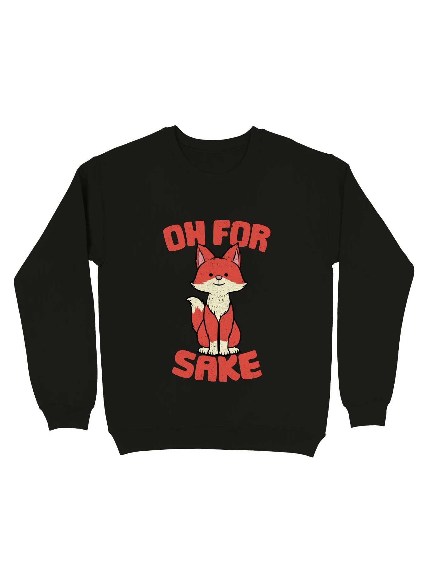 Oh For Happy Fox Sake Sweatshirt, BLACK, hi-res