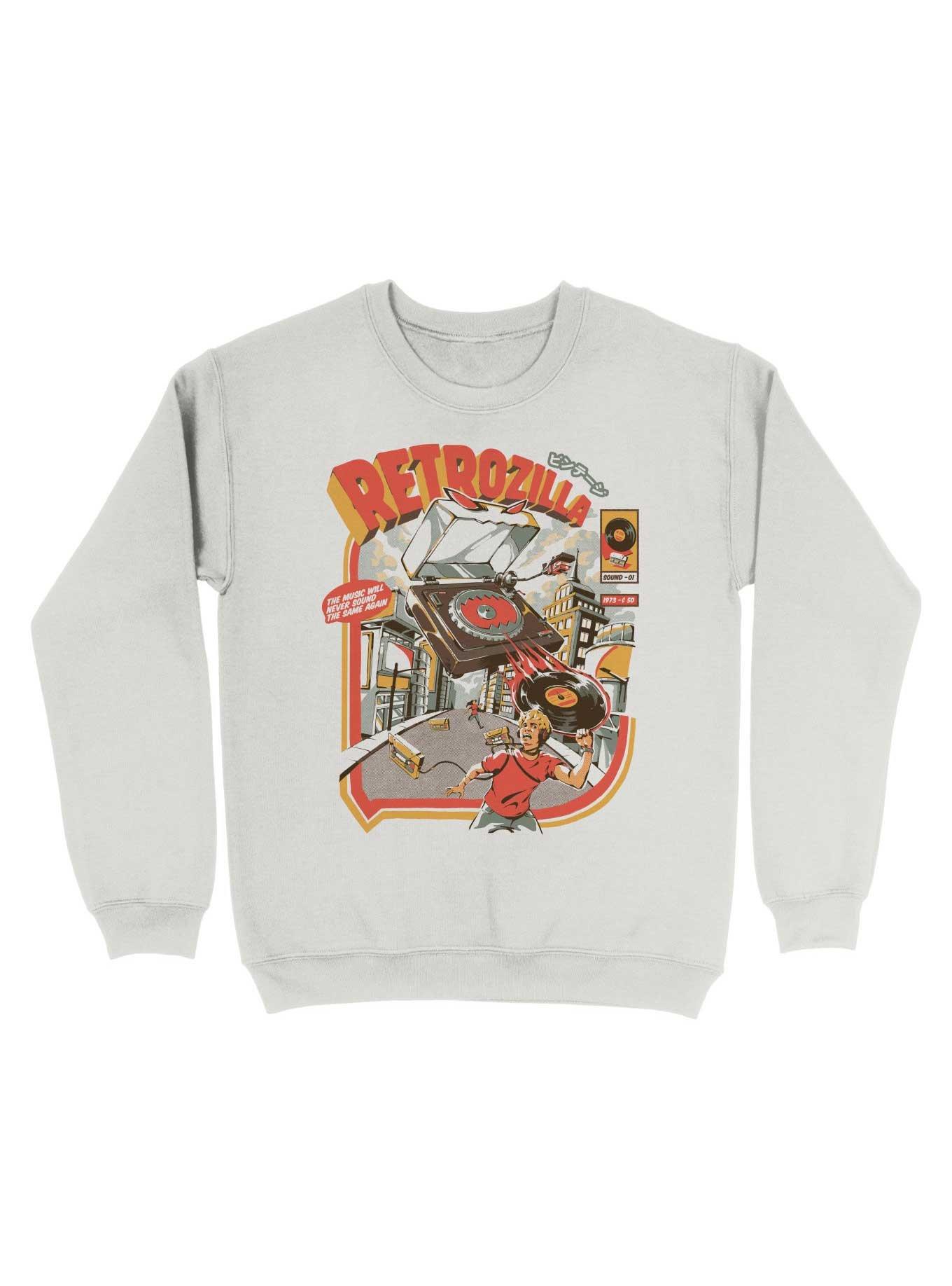 Retro Soundzilla Sweatshirt, WHITE, hi-res