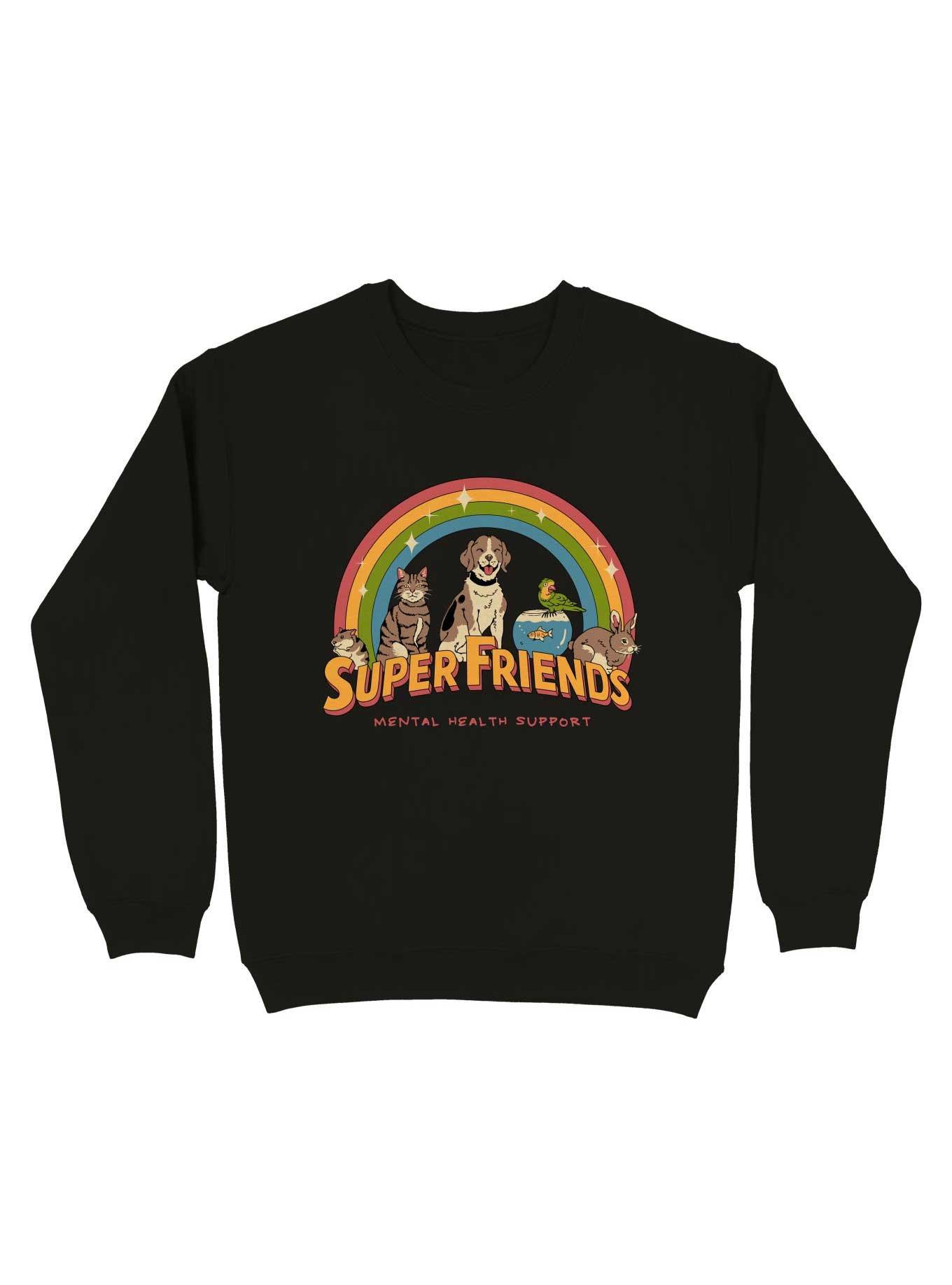 Super Mental Health Friends Support Sweatshirt, BLACK, hi-res