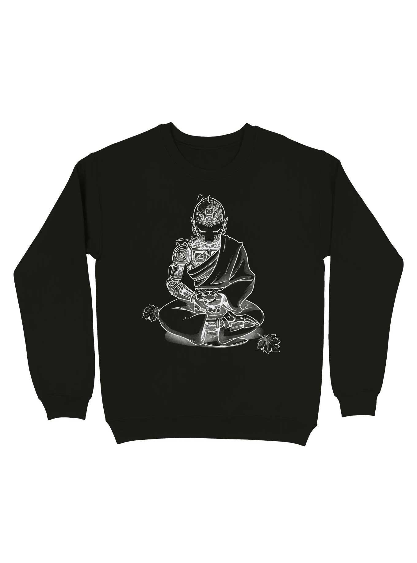 Meditation Robot Monk Minimalist Sweatshirt, , hi-res