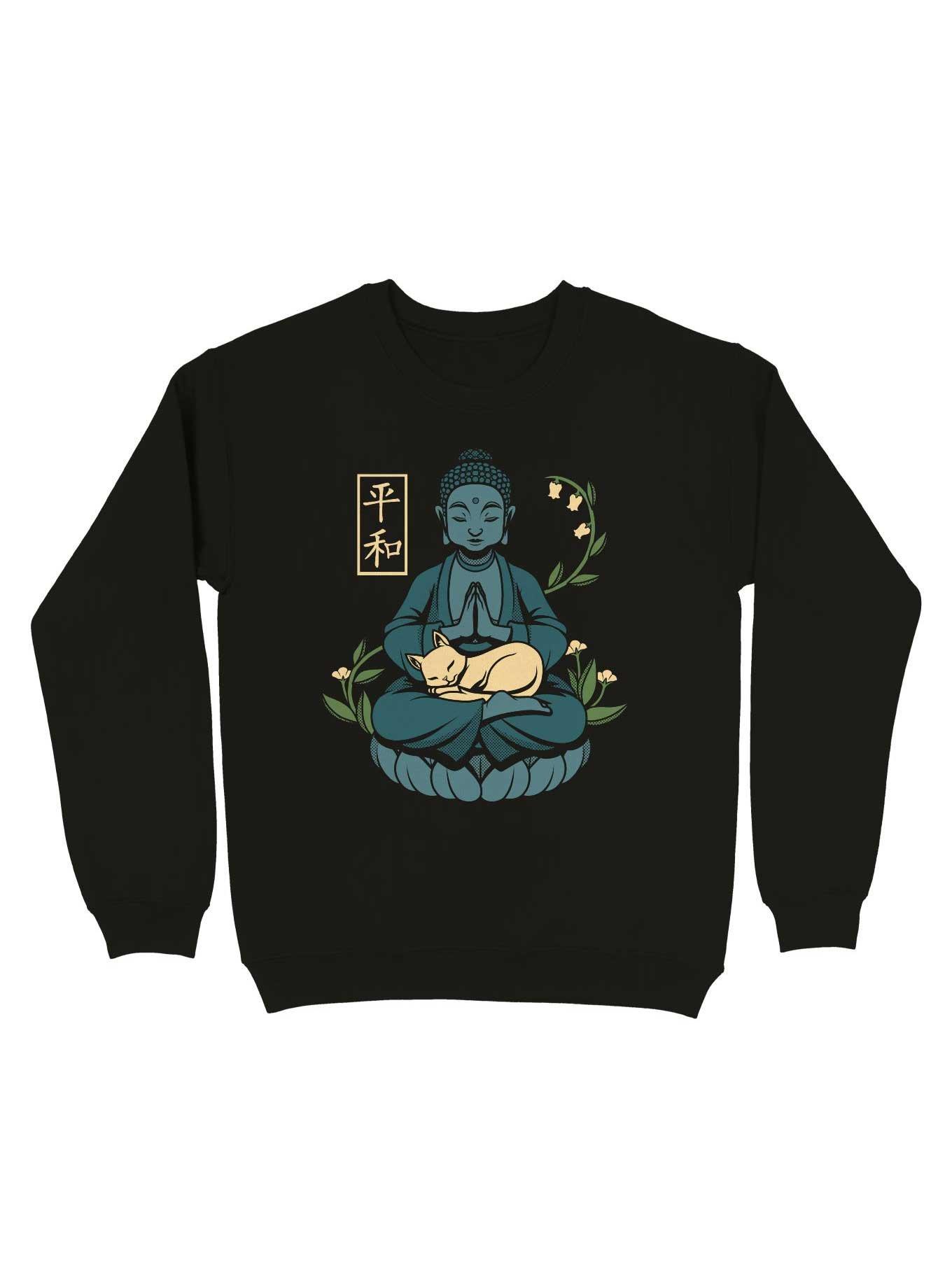 Cat Meditation Buddhism Buddha Sweatshirt, , hi-res