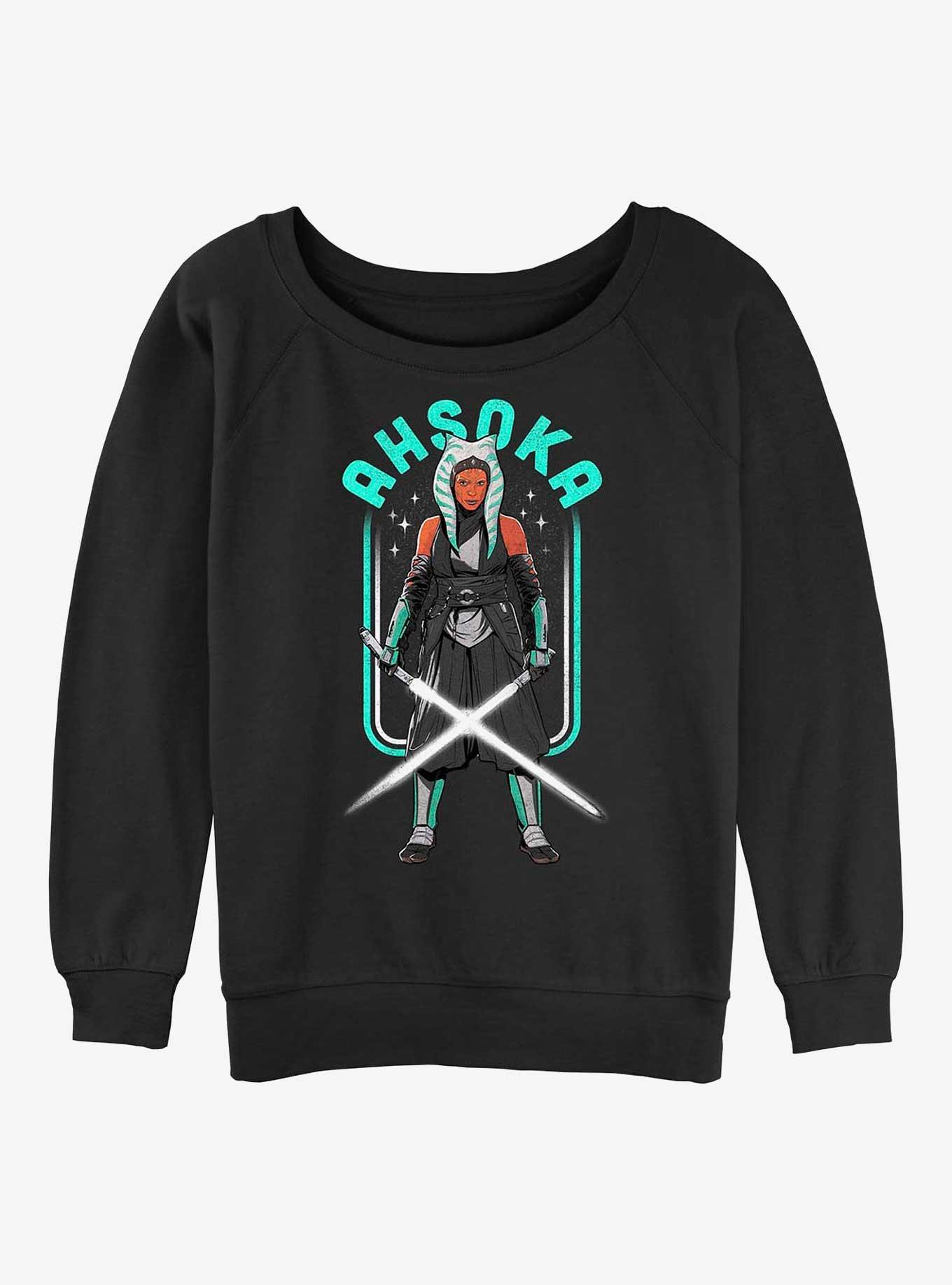 Star Wars The Mandalorian Ahsoka Amongst The Stars Girls Slouchy Sweatshirt, BLACK, hi-res