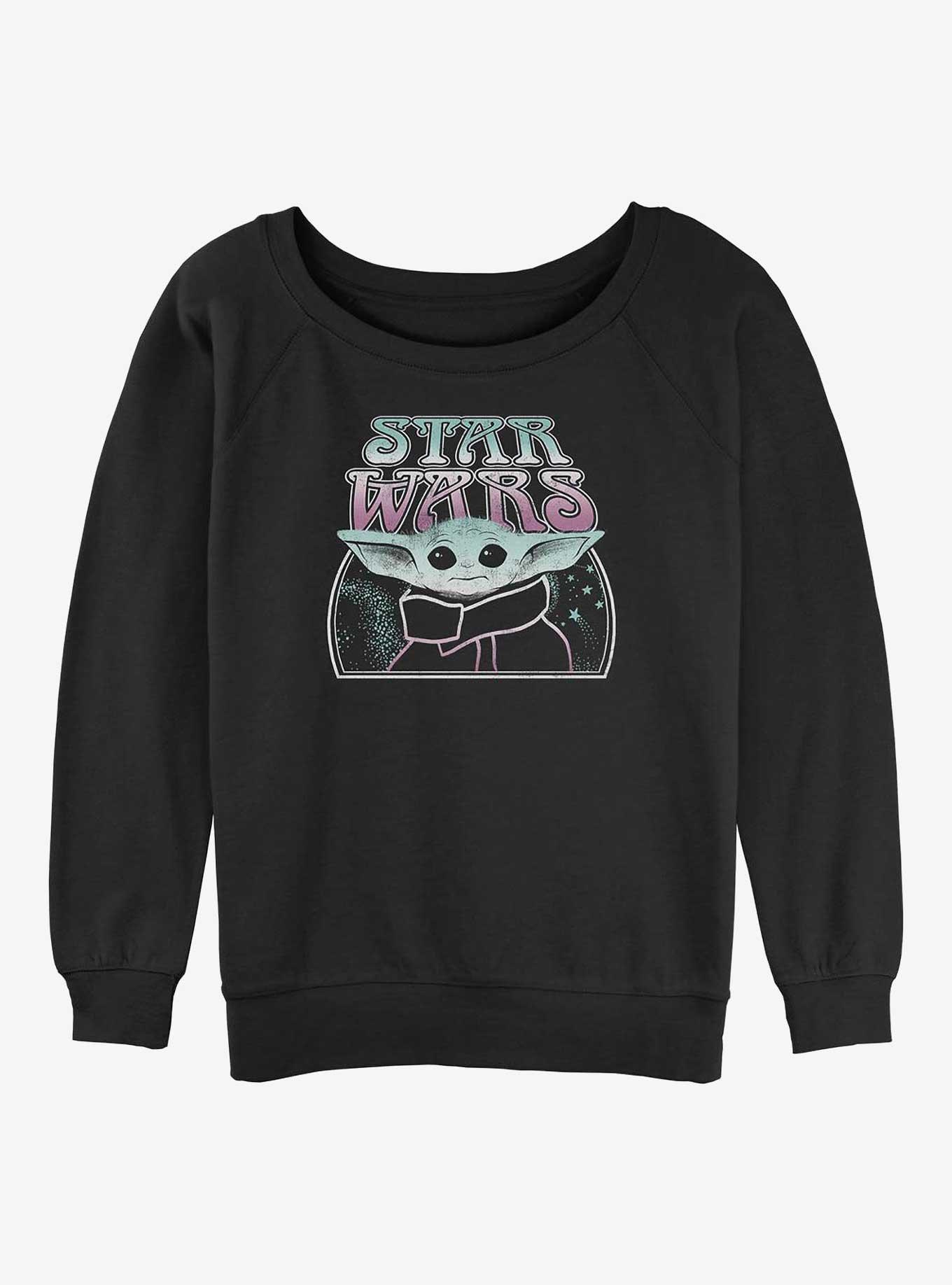 Star Wars The Mandalorian Retro Child Girls Slouchy Sweatshirt, BLACK, hi-res