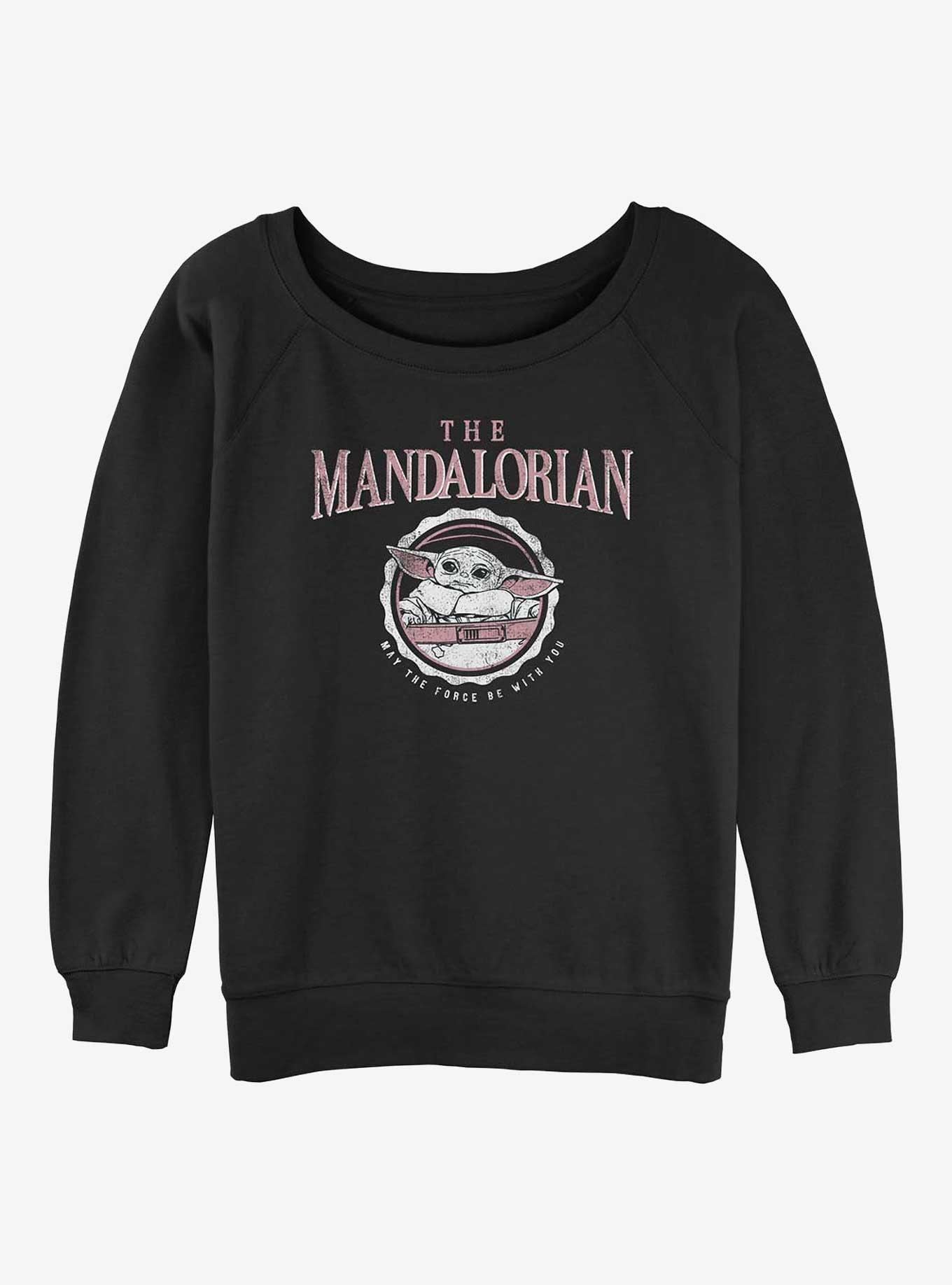 Star Wars The Mandalorian Collegiate Child Girls Slouchy Sweatshirt, BLACK, hi-res