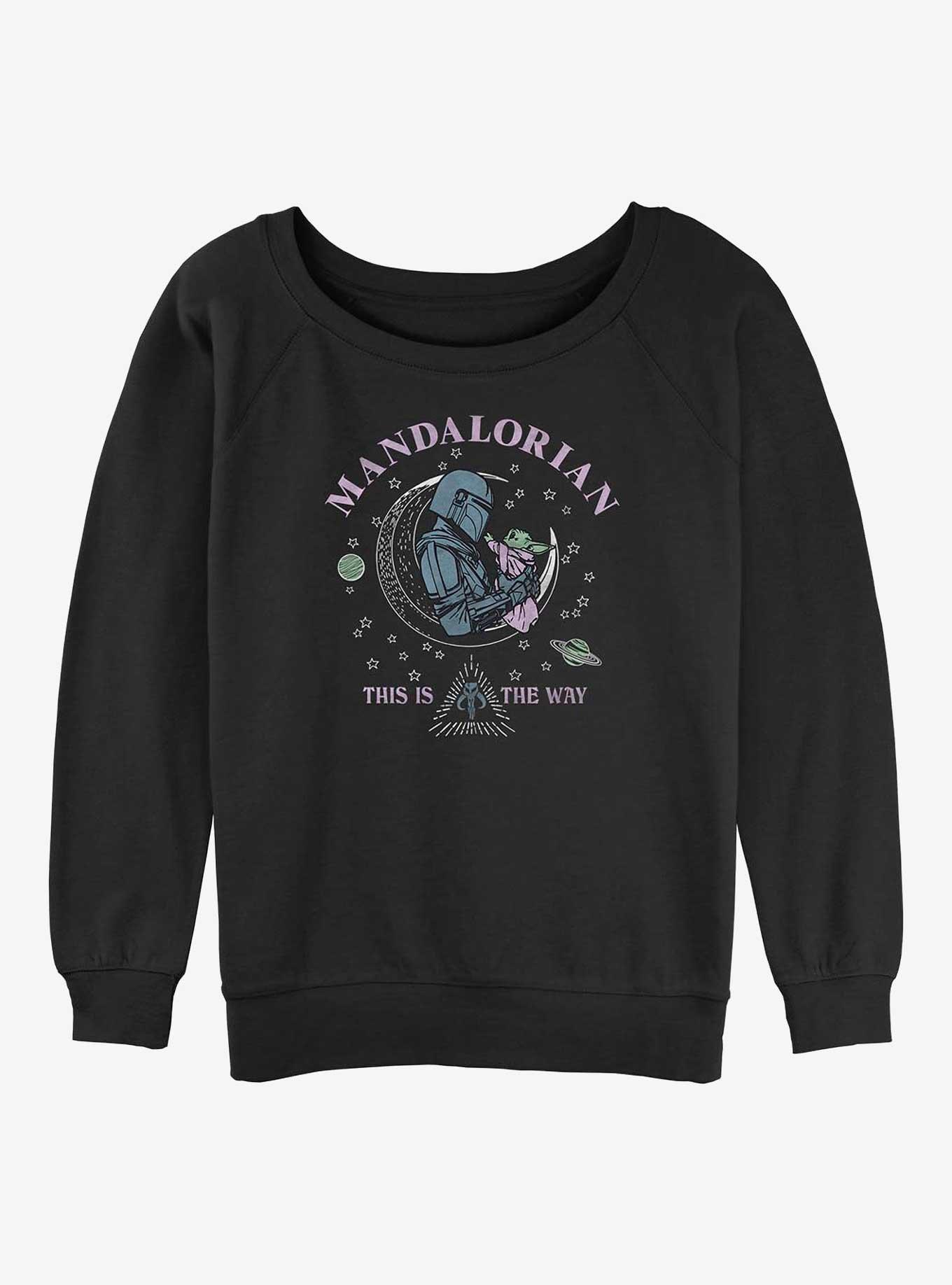 Star Wars The Mandalorian Cosmic Mando Girls Slouchy Sweatshirt, BLACK, hi-res