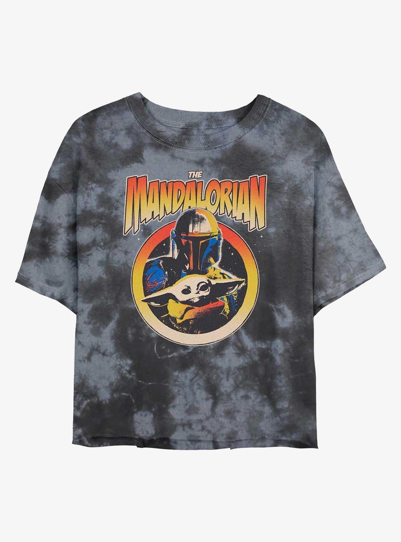 Star Wars The Mandalorian Mando N Child Tie-Dye Girls Crop T-Shirt, BLKCHAR, hi-res