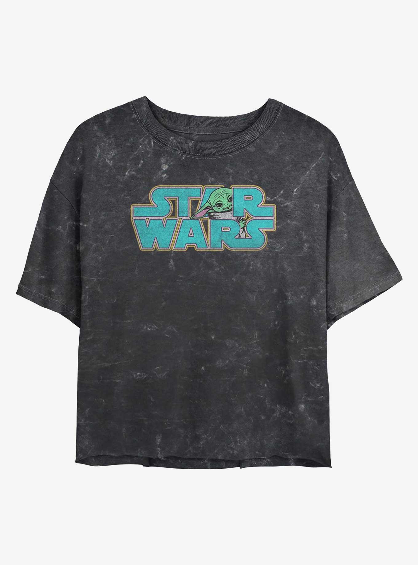 Star Wars The Mandalorian Logo Child Mineral Wash Girls Crop T-Shirt, , hi-res