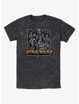 Star Wars The Mandalorian Retro Mandalorian Mineral Wash T-Shirt, , hi-res
