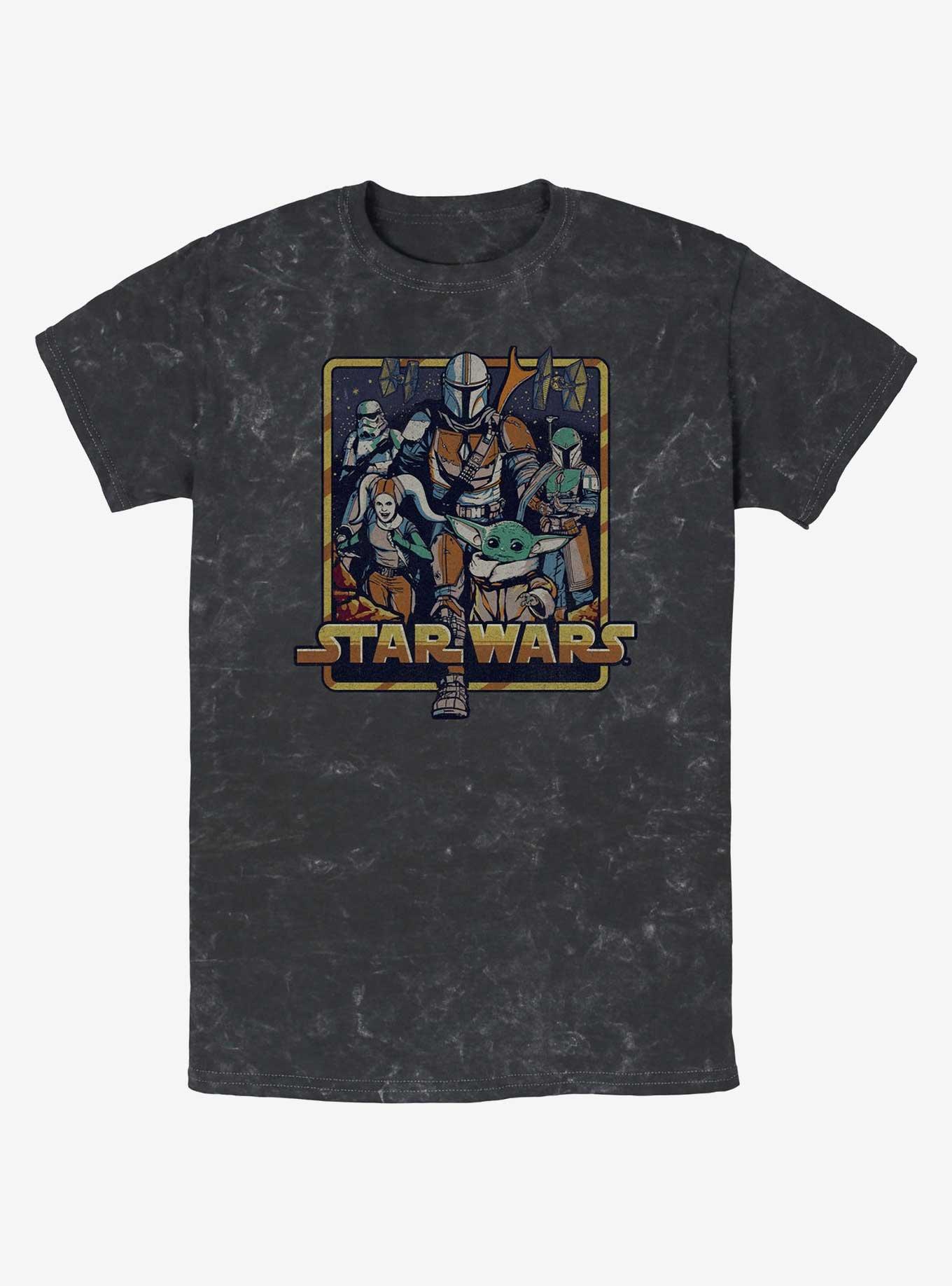 Star Wars The Mandalorian Retro Mandalorian Mineral Wash T-Shirt, , hi-res