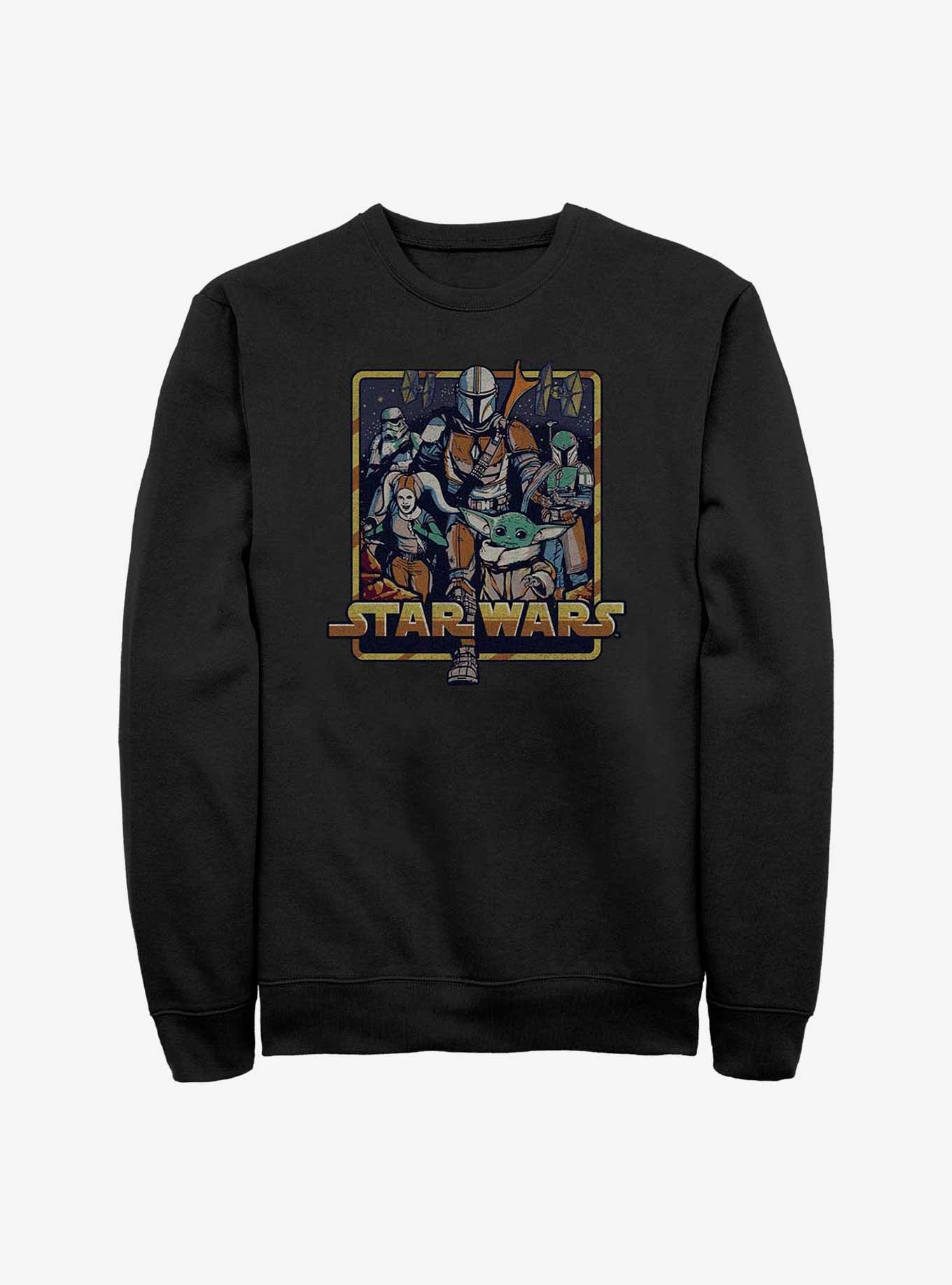 Star Wars The Mandalorian Retro Mandalorian Sweatshirt, BLACK, hi-res