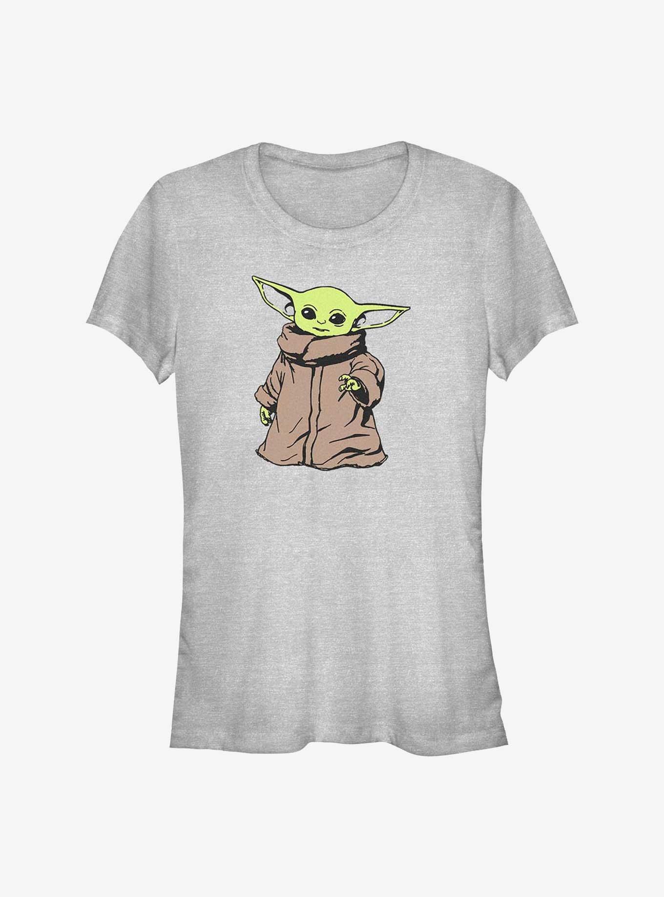 Star Wars The Mandalorian Grogu Force Girls T-Shirt - GREY | Hot Topic