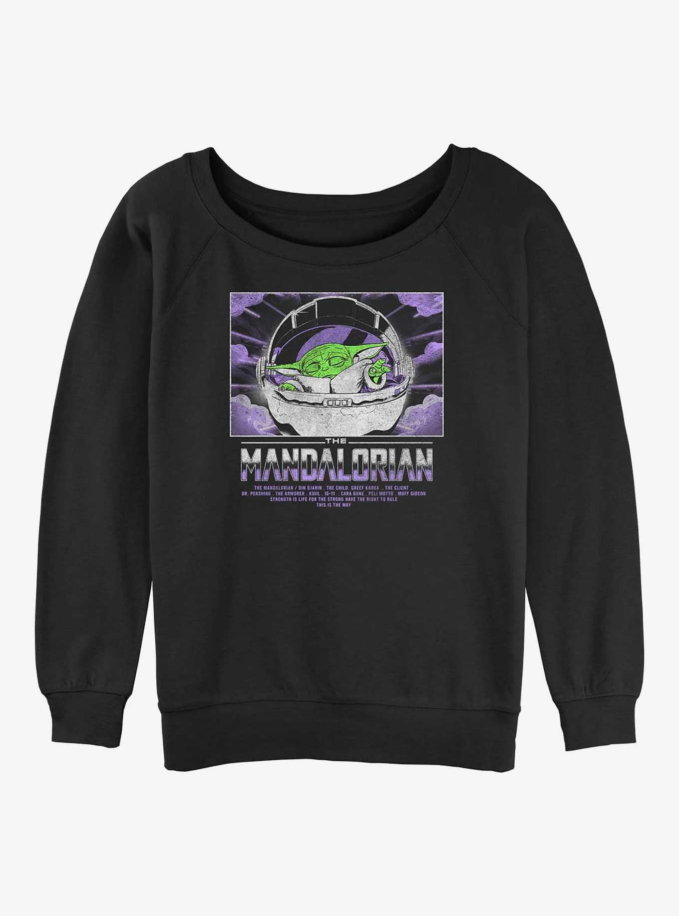 Star Wars The Mandalorian Child Light Girls Slouchy Sweatshirt, BLACK, hi-res