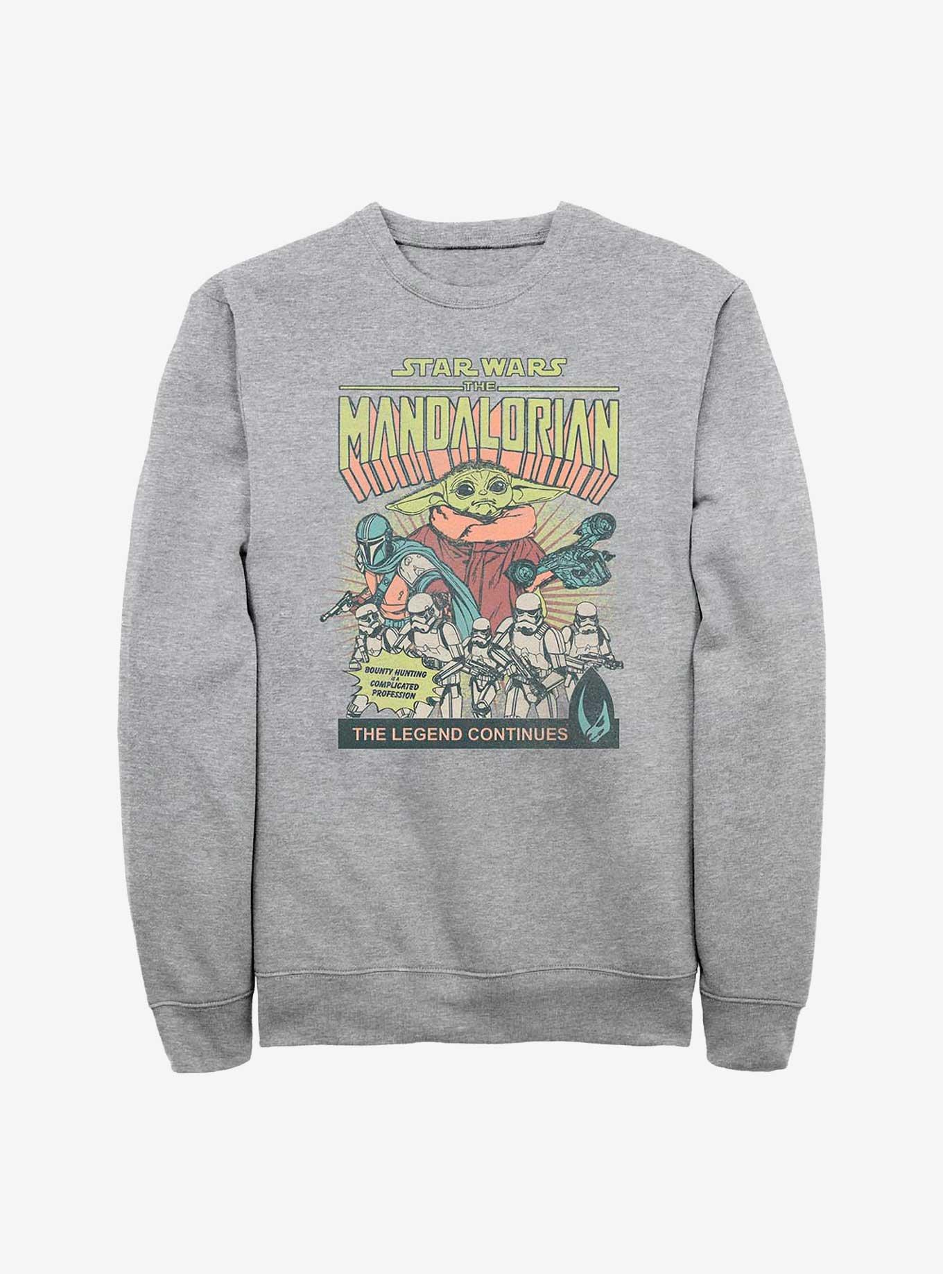 Star Wars The Mandalorian Grogu Comic Cover Sweatshirt, ATH HTR, hi-res