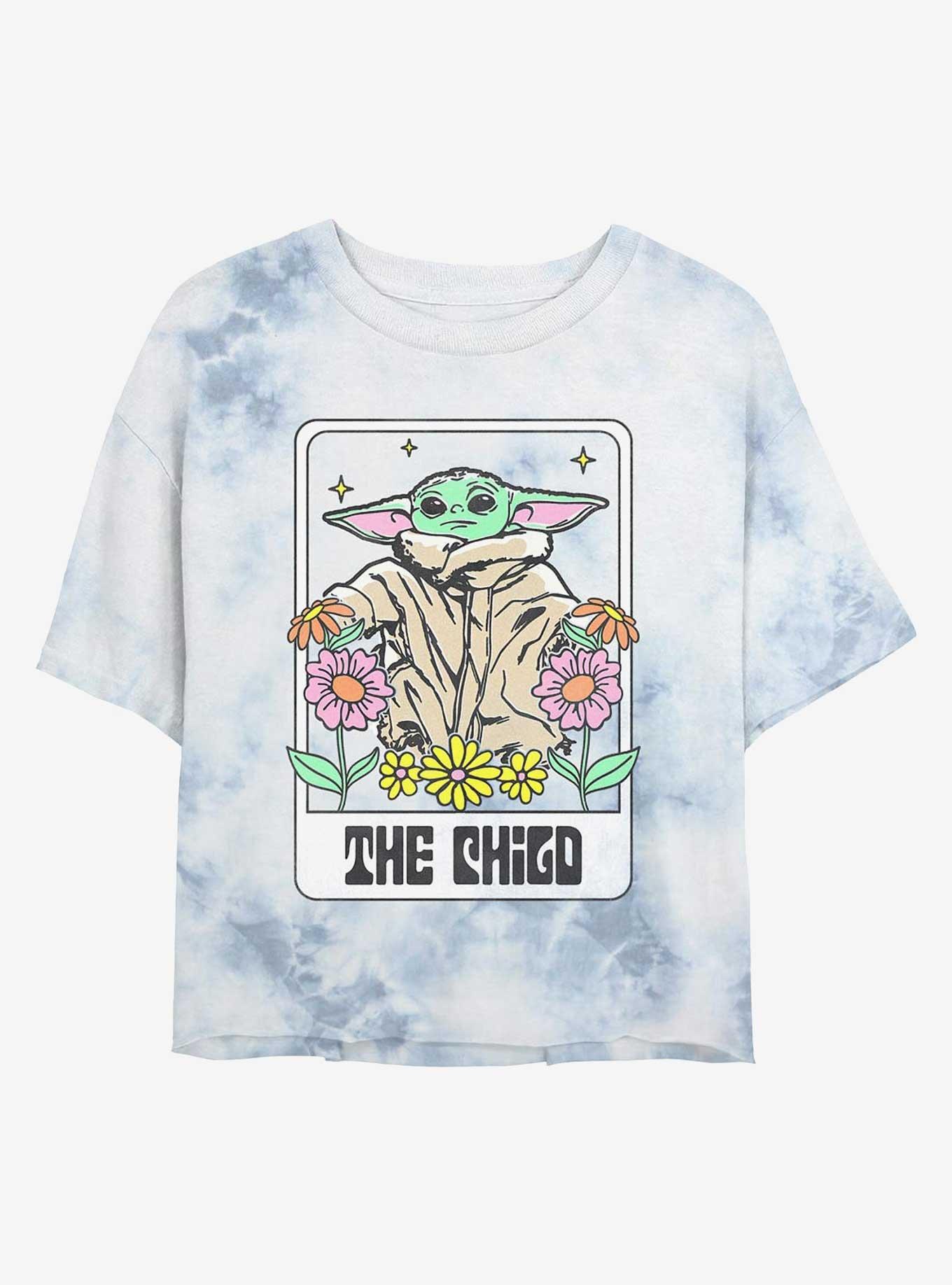 Star Wars The Mandalorian The Child Floral Tie-Dye Girls Crop T-Shirt, , hi-res