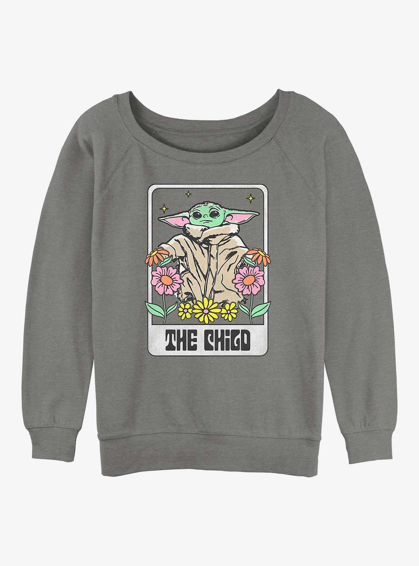 Star Wars The Mandalorian The Child Floral Girls Slouchy Sweatshirt