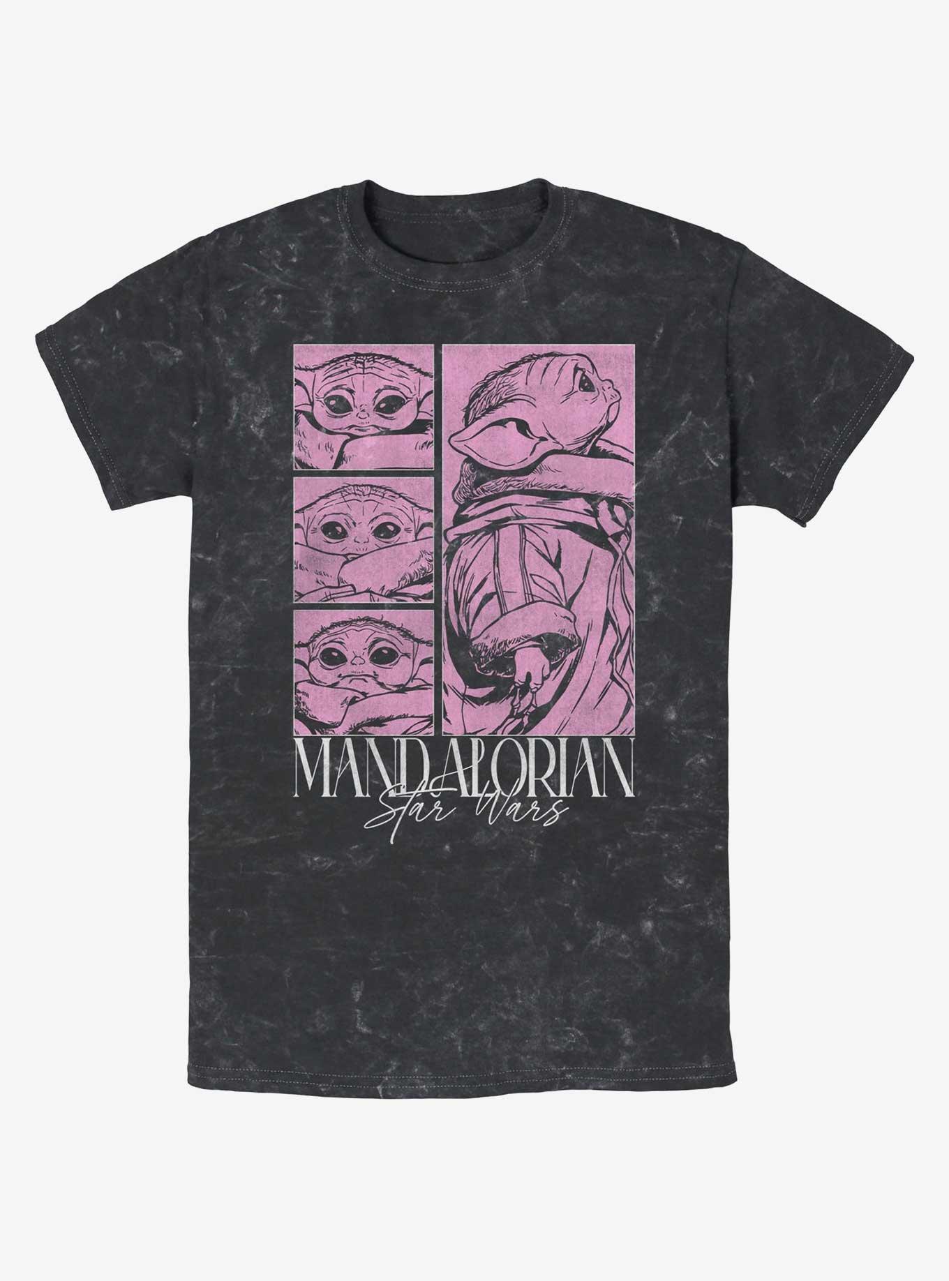 Star Wars The Mandalorian Grogu Poster Mineral Wash T-Shirt, BLACK, hi-res