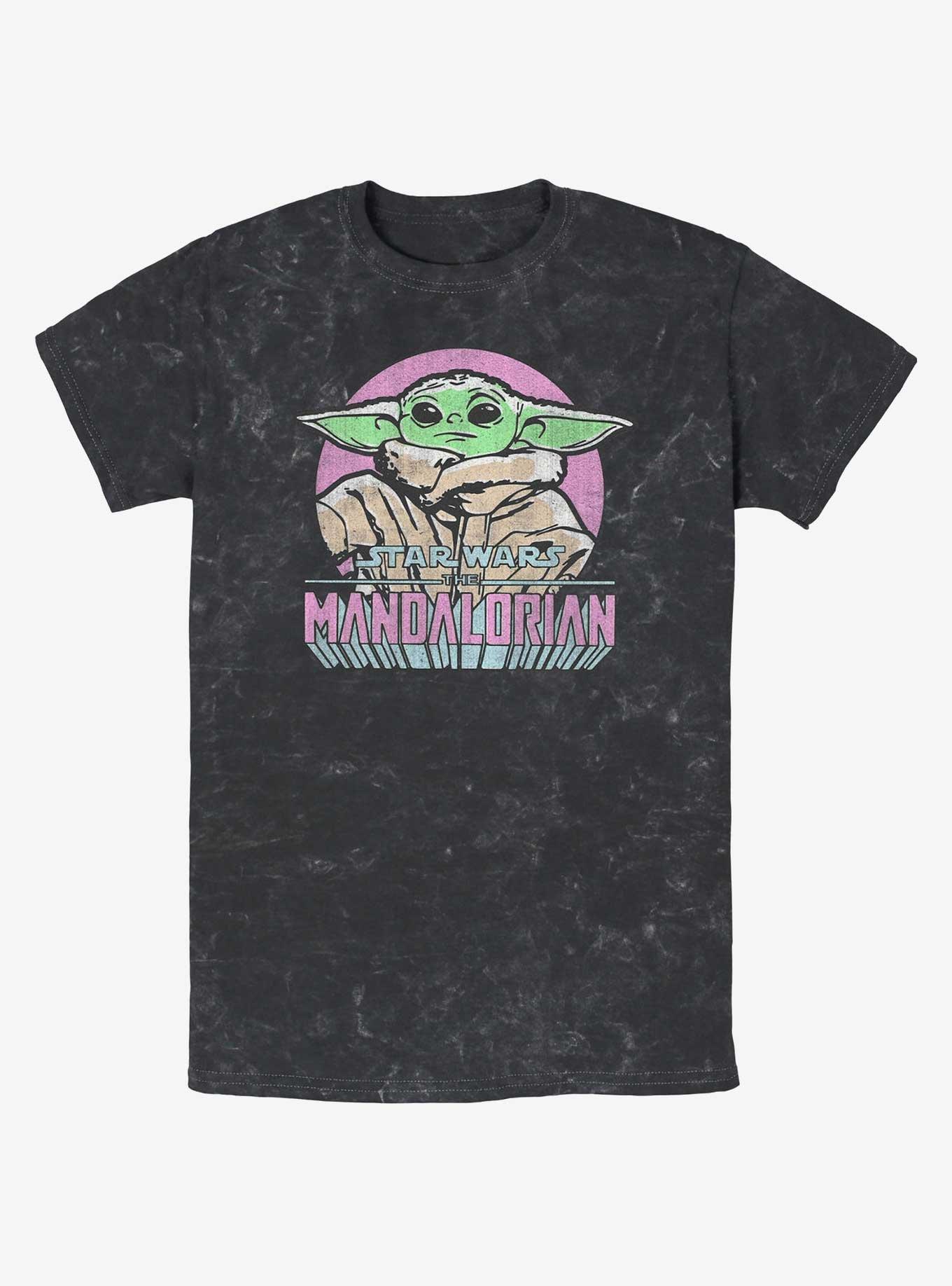 Star Wars The Mandalorian Mandalorian Child Mineral Wash T-Shirt, BLACK, hi-res