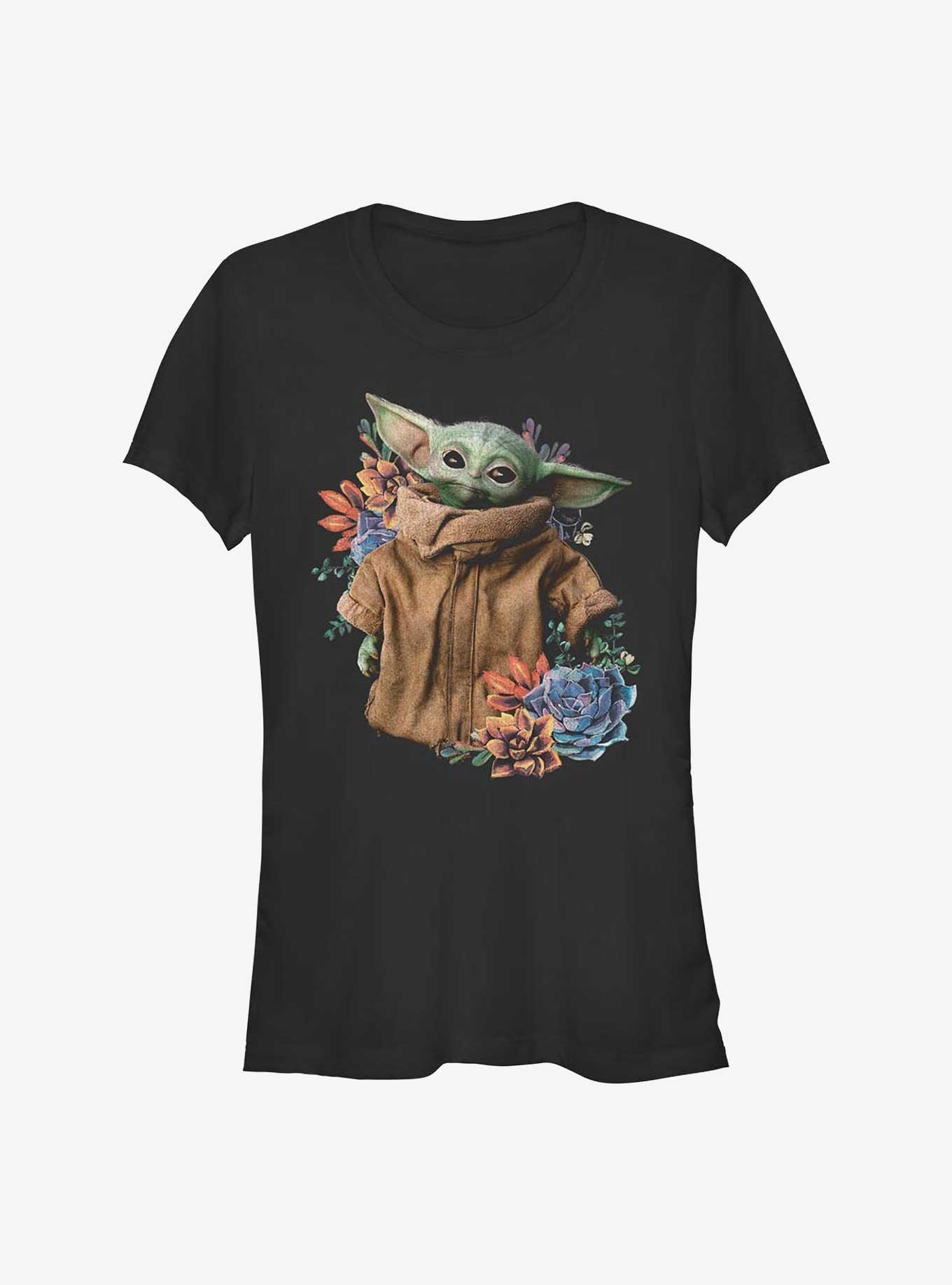 Star Wars The Mandalorian Grogu Flower Baby Girls T-Shirt, BLACK, hi-res