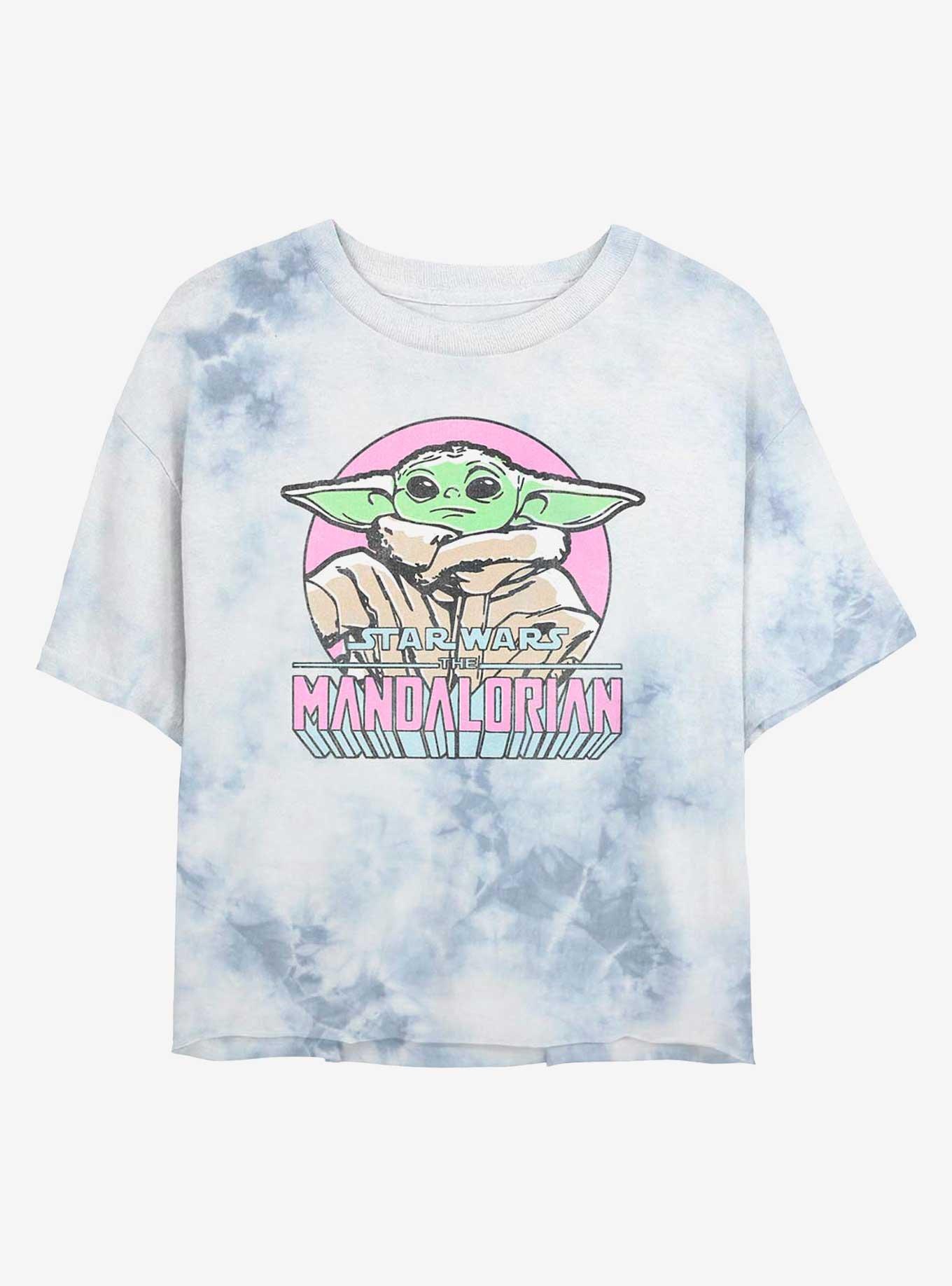 Star Wars The Mandalorian Mandalorian Child Tie-Dye Girls Crop T-Shirt, WHITEBLUE, hi-res