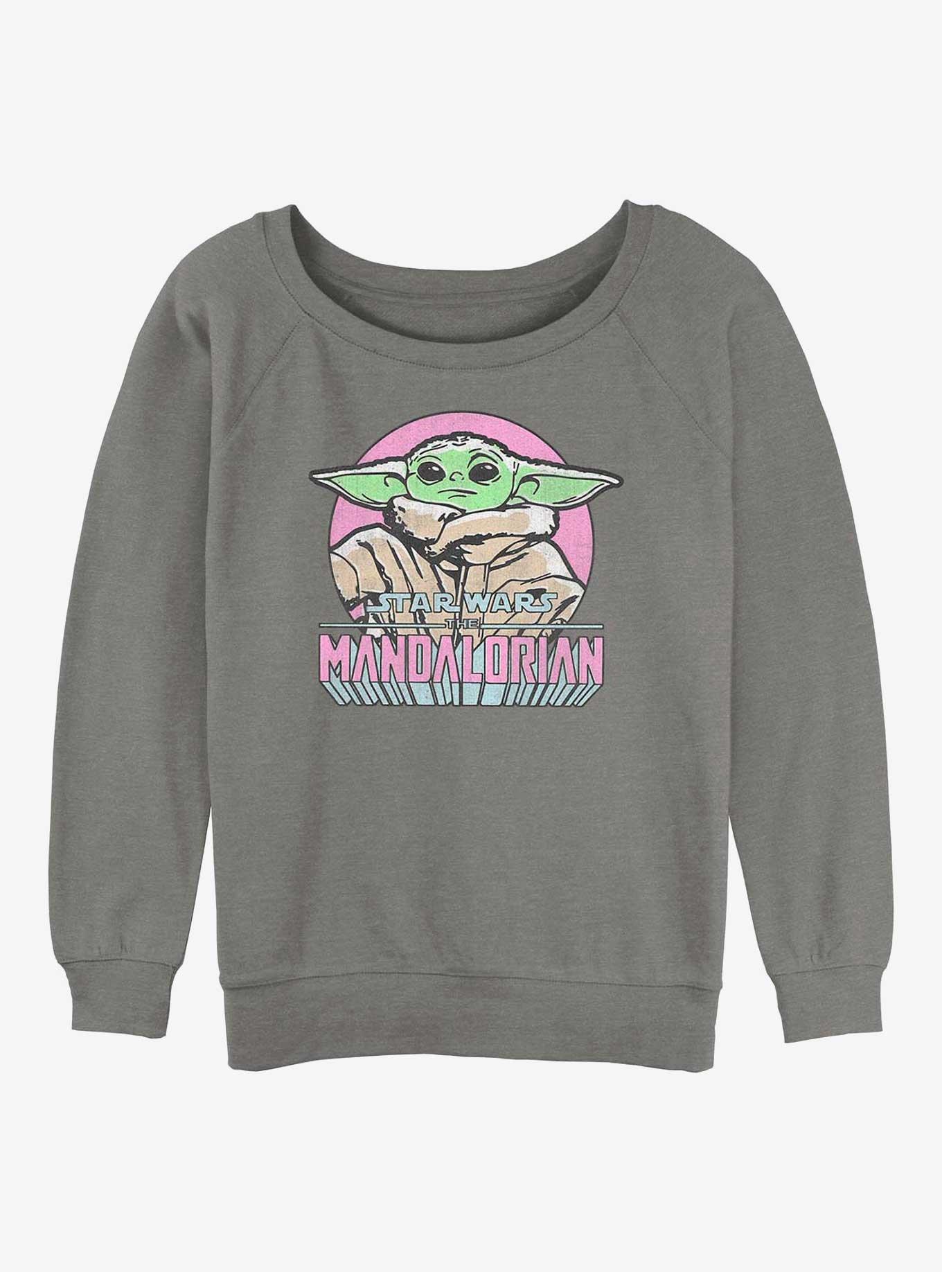 Star Wars The Mandalorian Mandalorian Child Girls Slouchy Sweatshirt, GRAY HTR, hi-res