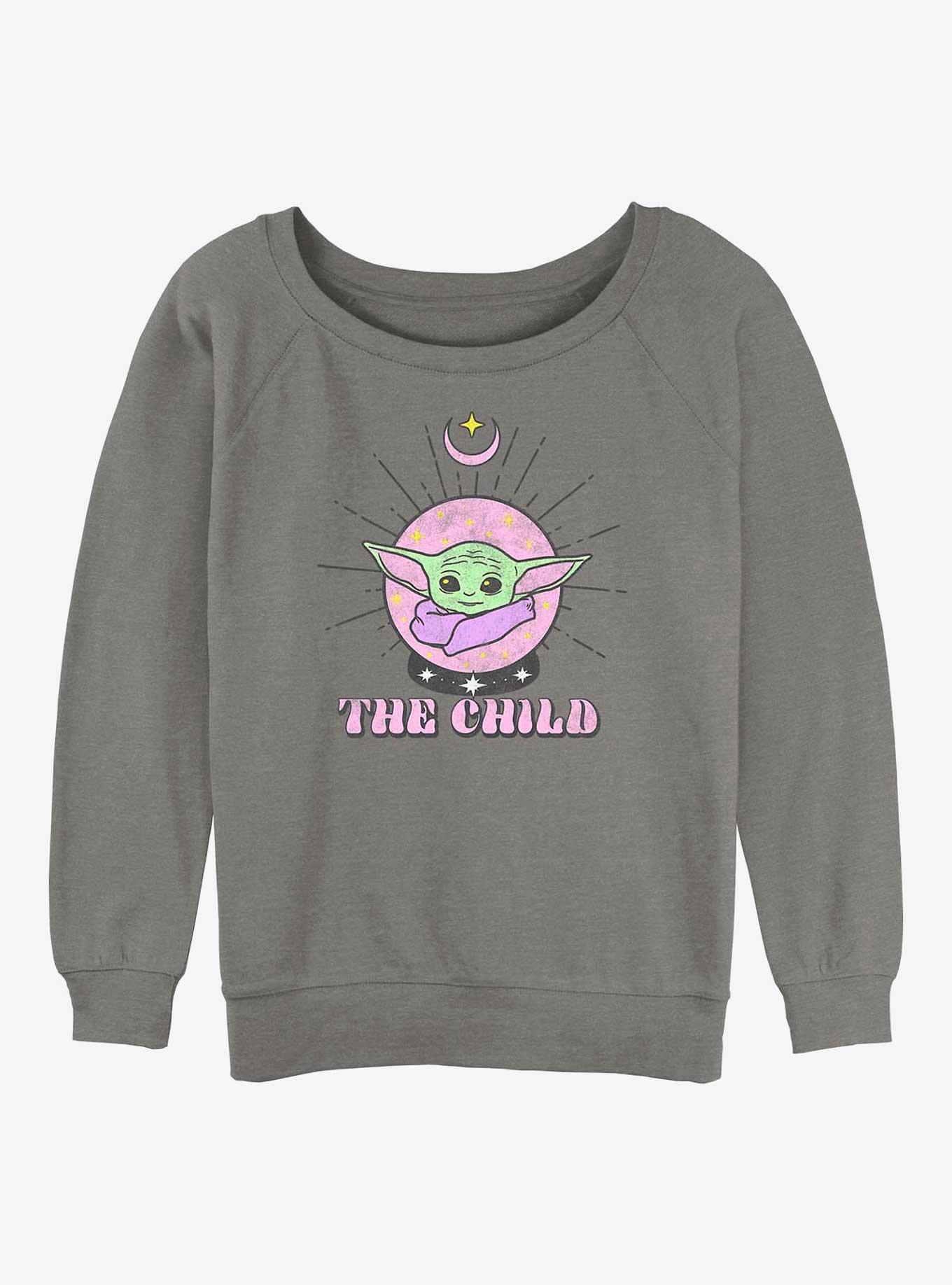 Star Wars The Mandalorian The Child Orb Girls Slouchy Sweatshirt, GRAY HTR, hi-res