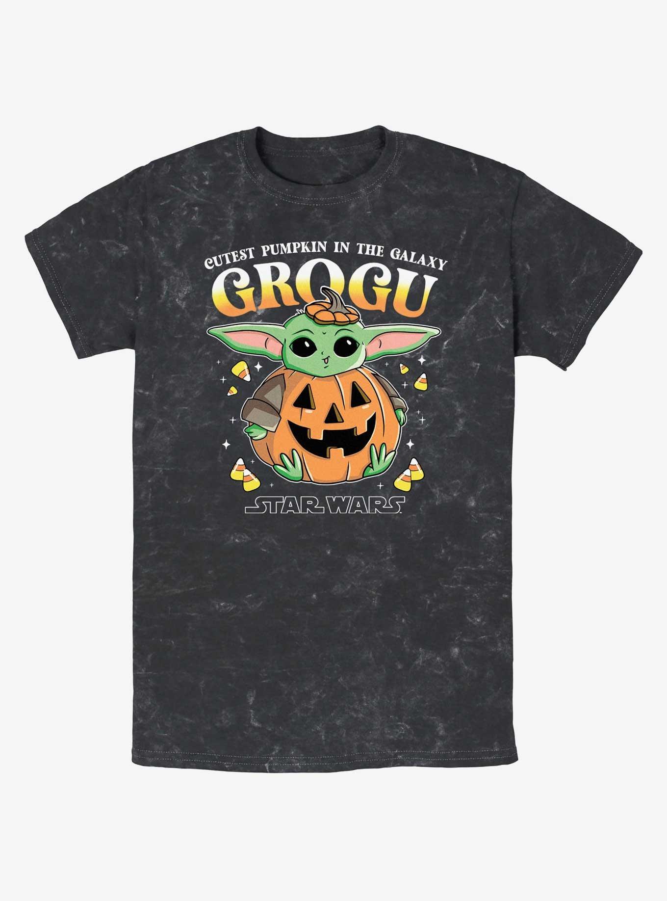 Star Wars The Mandalorian Pumpkin Grogu Mineral Wash T-Shirt