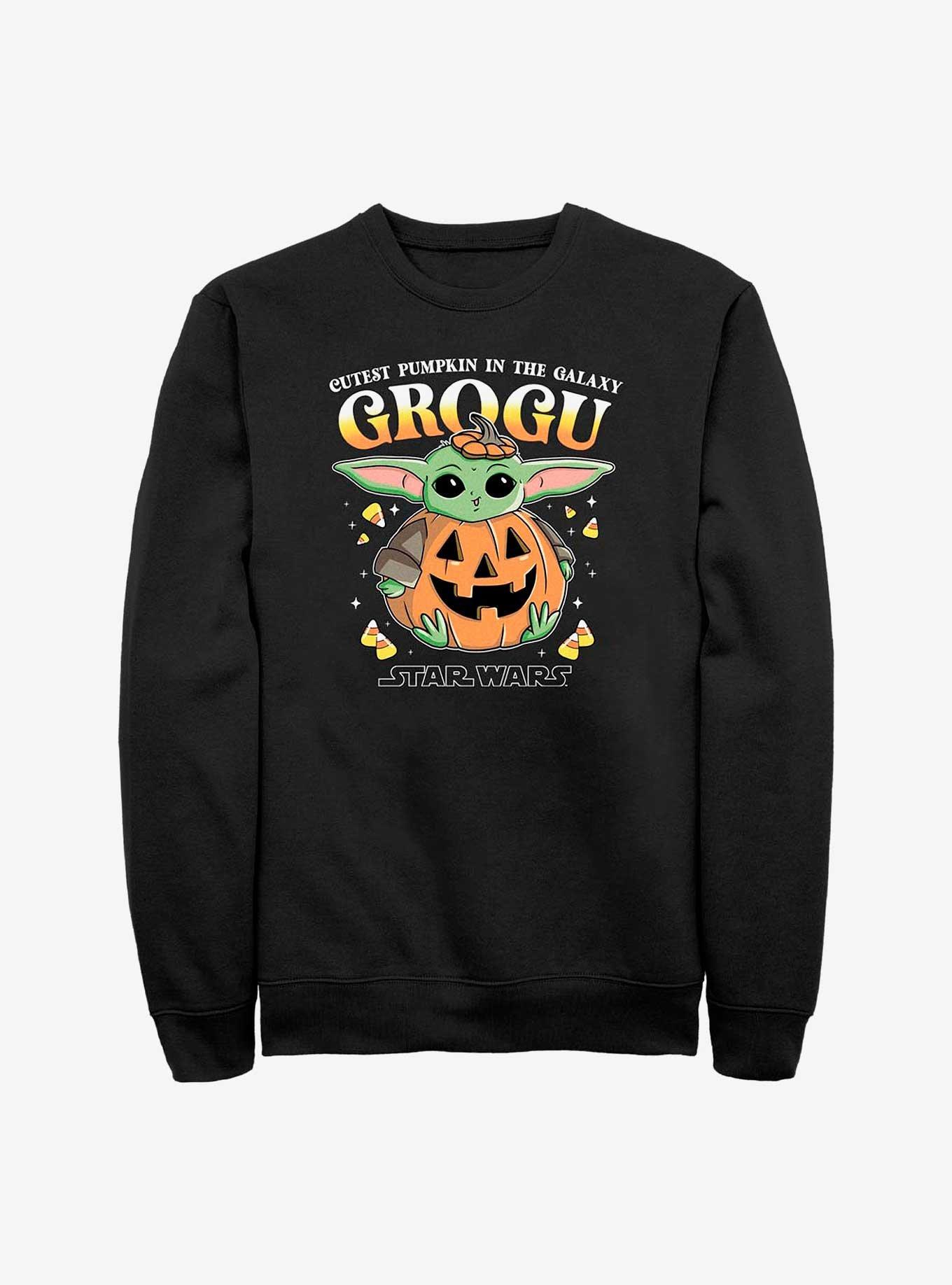 Star Wars The Mandalorian Pumpkin Grogu Sweatshirt, , hi-res