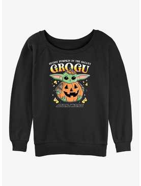 Star Wars The Mandalorian Pumpkin Grogu Girls Slouchy Sweatshirt, , hi-res