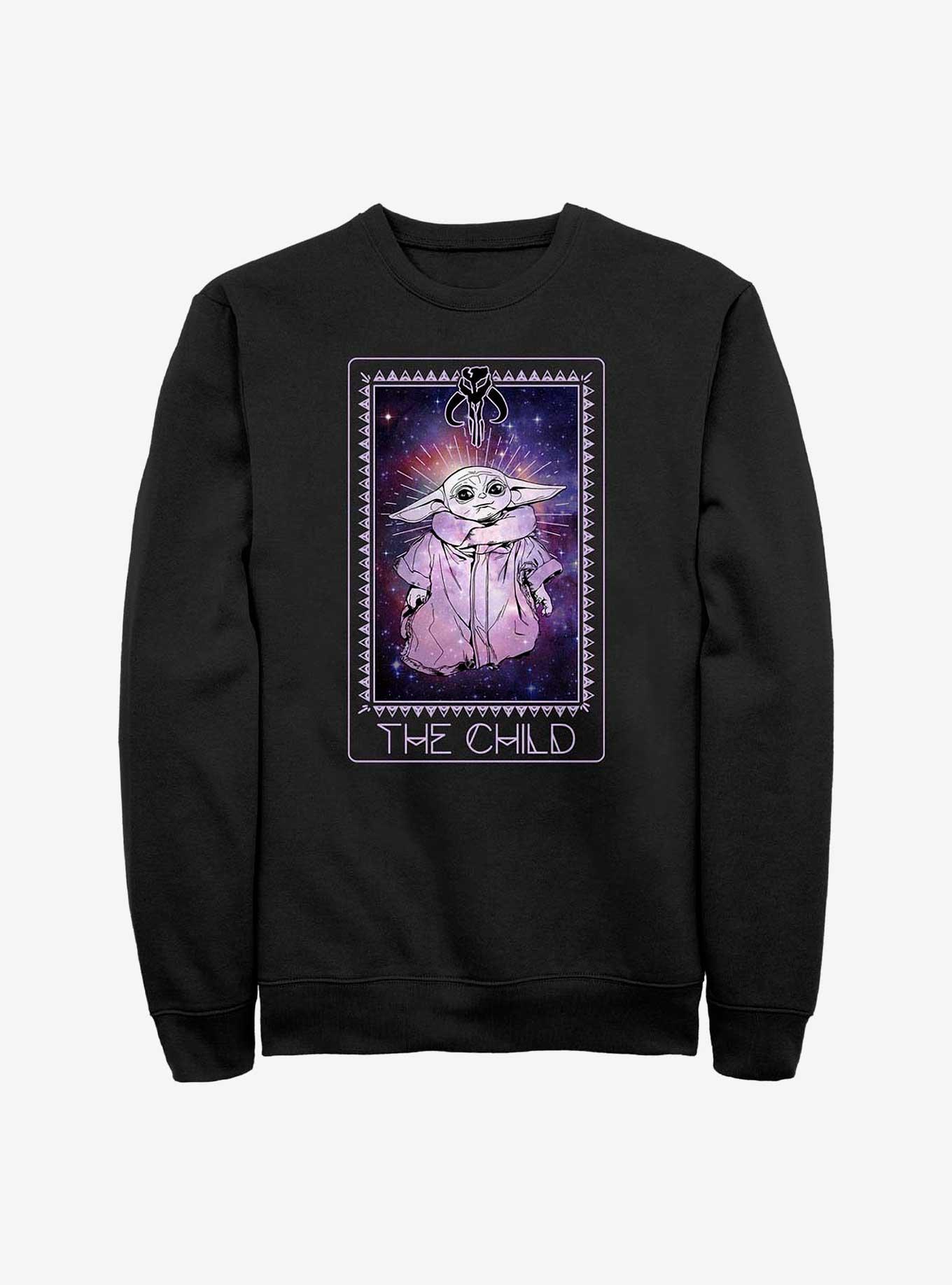 Star Wars The Mandalorian Cosmic Child Tarot Sweatshirt, BLACK, hi-res